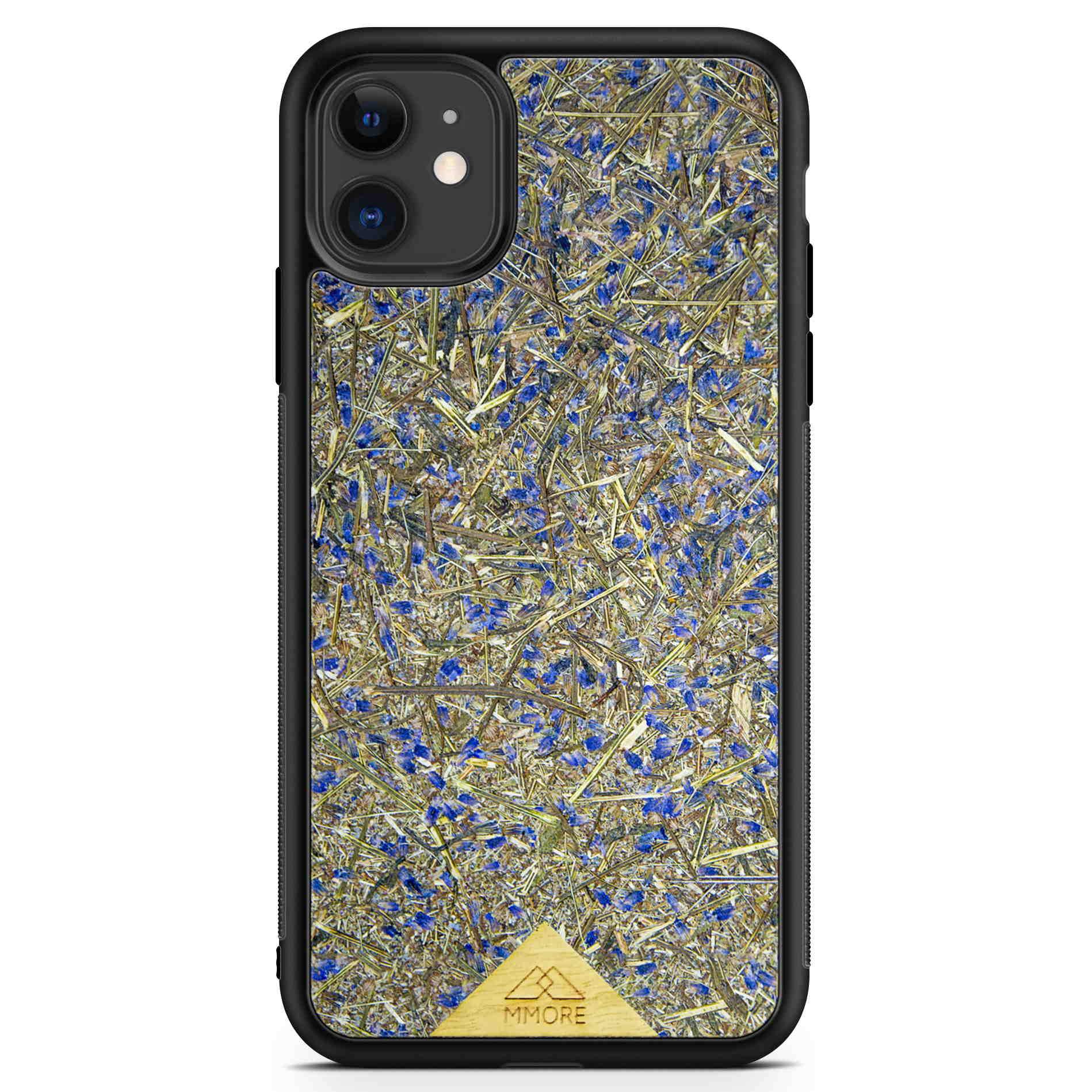 Organic Lavender Phone Case showcasing hand-picked lavender buds, eco-friendly design, and modern aesthetics.