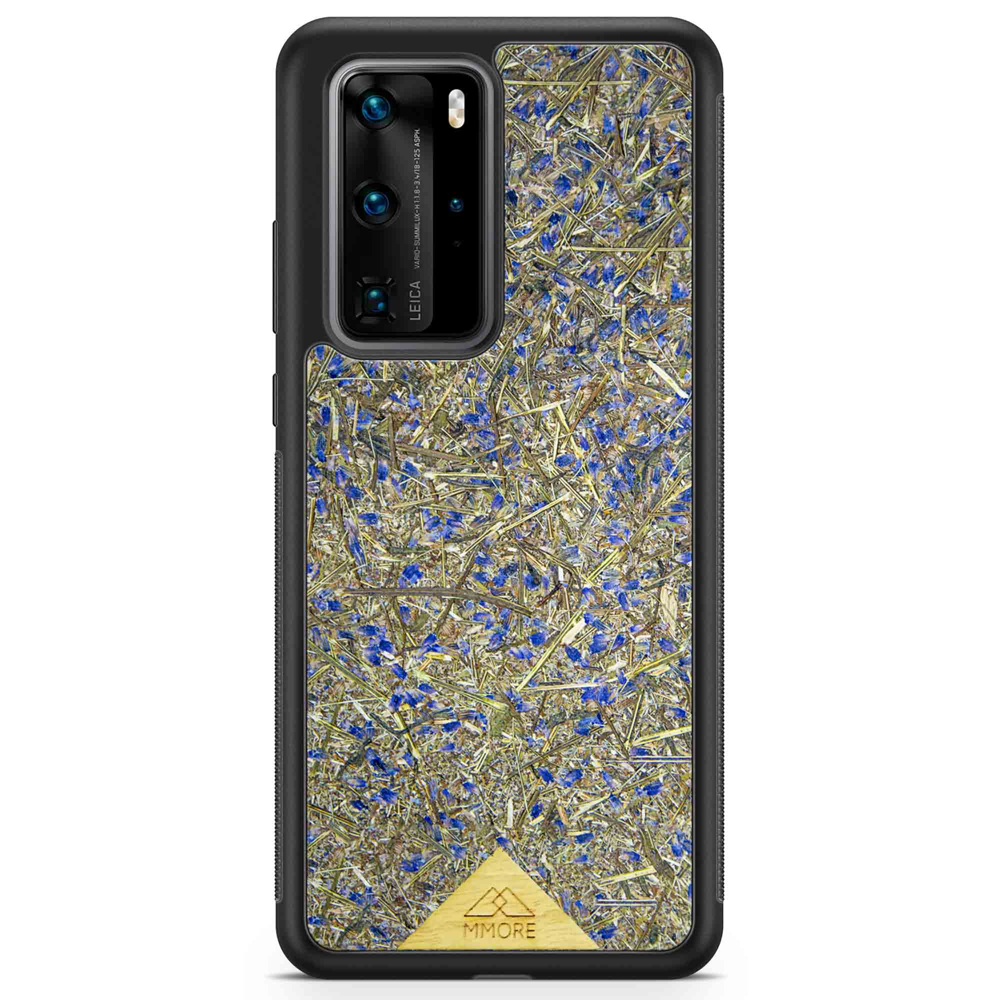 Organic Lavender Phone Case showcasing hand-picked lavender buds, eco-friendly design, and modern aesthetics.