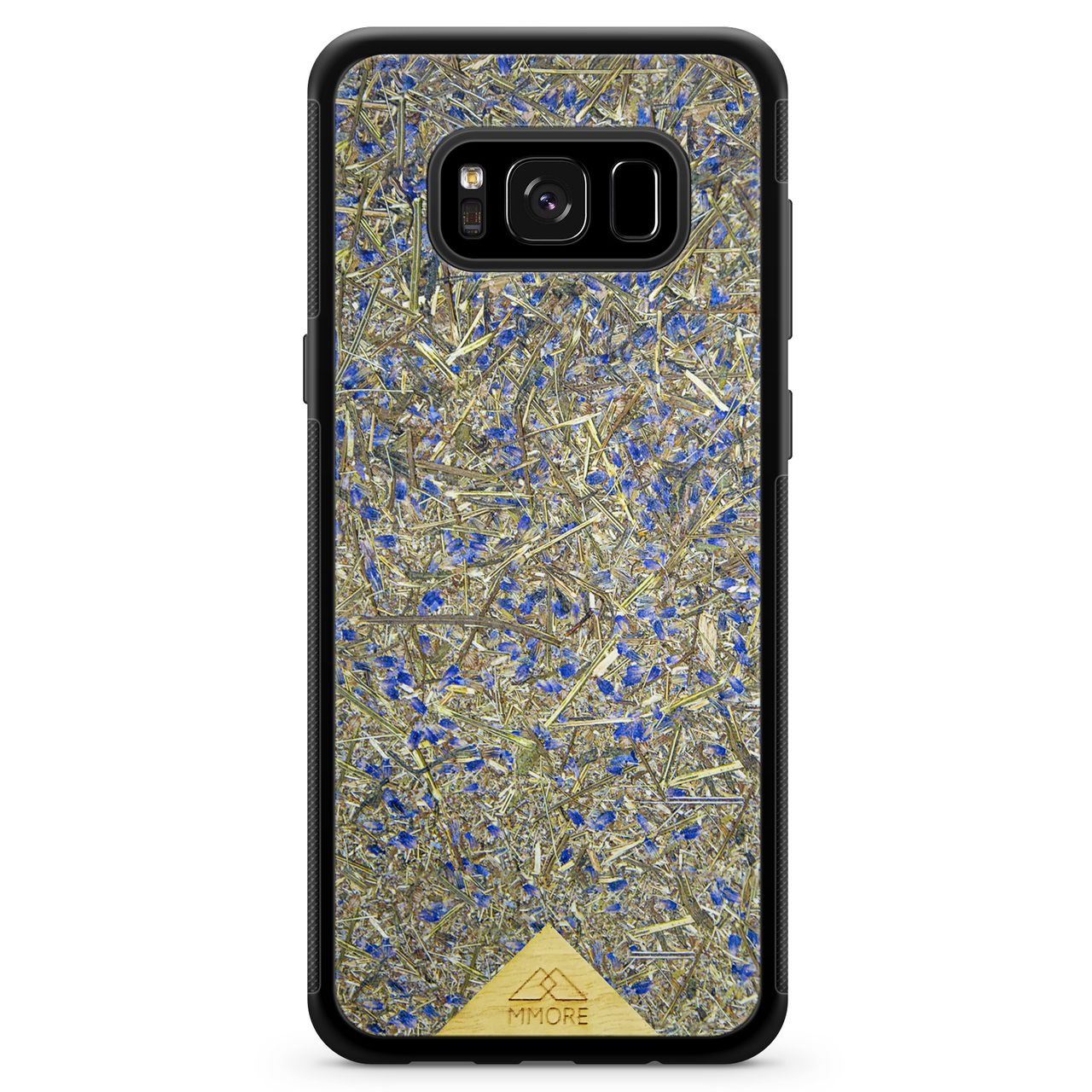 Organic Lavender Phone Case showcasing hand-picked lavender buds, eco-friendly design, and modern aesthetics.