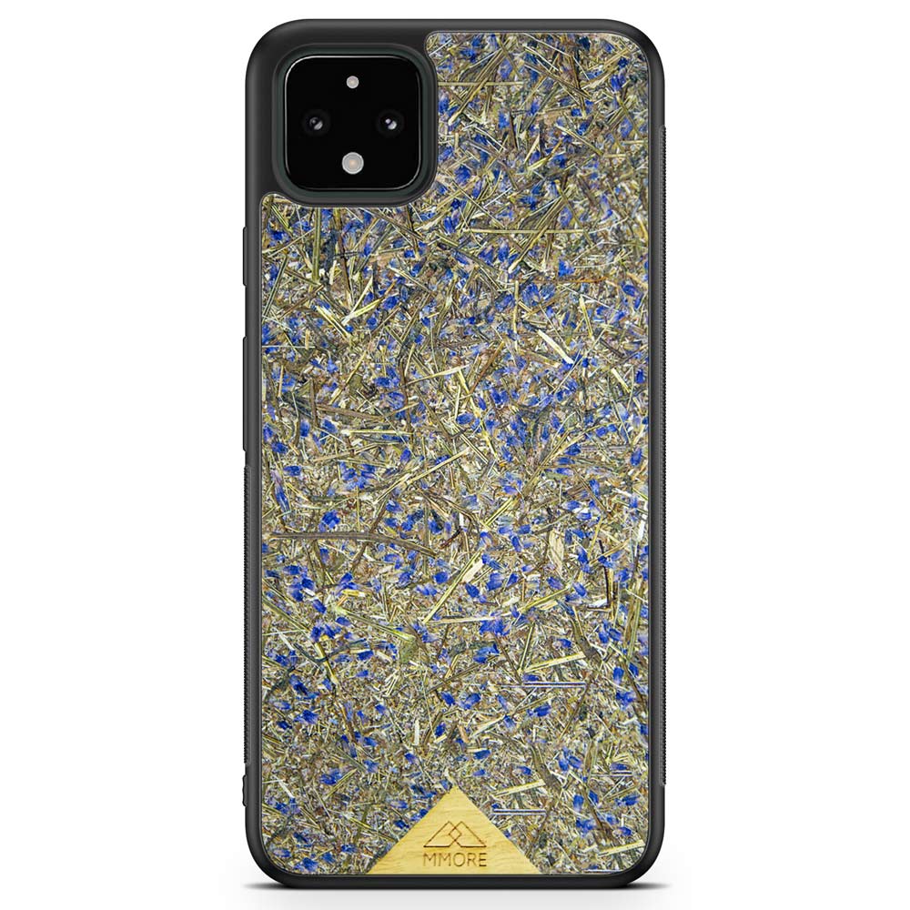 Organic Lavender Phone Case showcasing hand-picked lavender buds, eco-friendly design, and modern aesthetics.