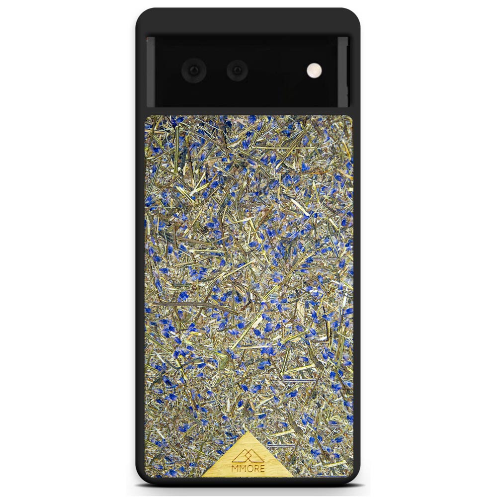 Organic Lavender Phone Case showcasing hand-picked lavender buds, eco-friendly design, and modern aesthetics.