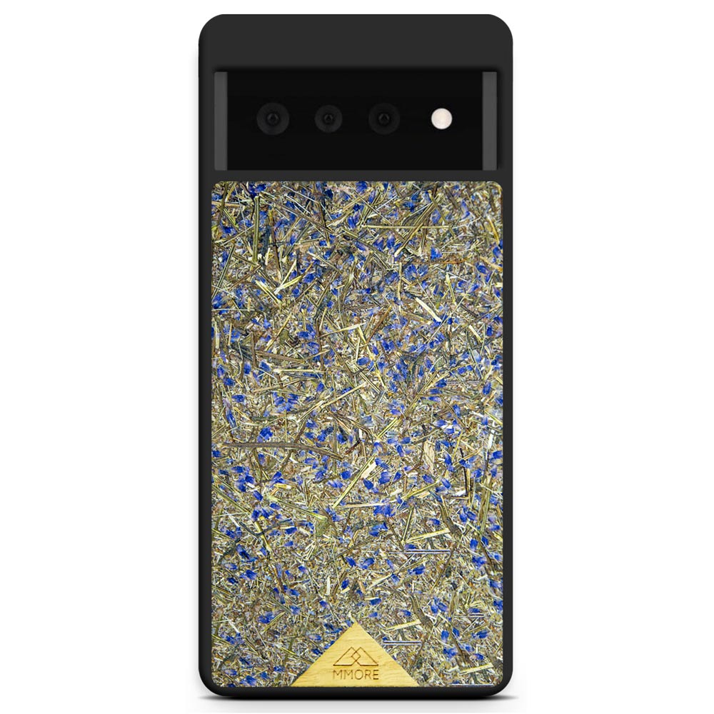 Organic Lavender Phone Case showcasing hand-picked lavender buds, eco-friendly design, and modern aesthetics.