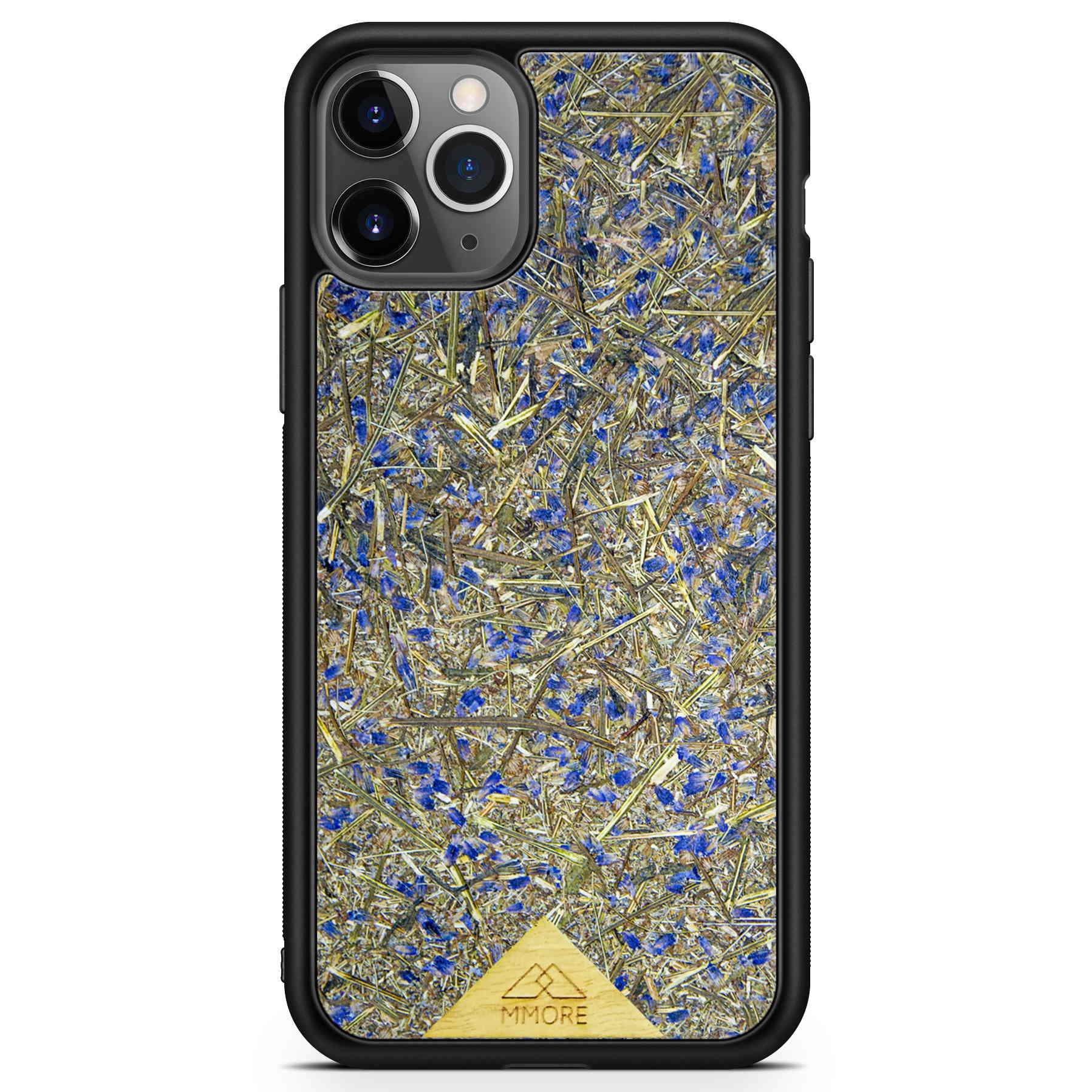 Organic Lavender Phone Case showcasing hand-picked lavender buds, eco-friendly design, and modern aesthetics.