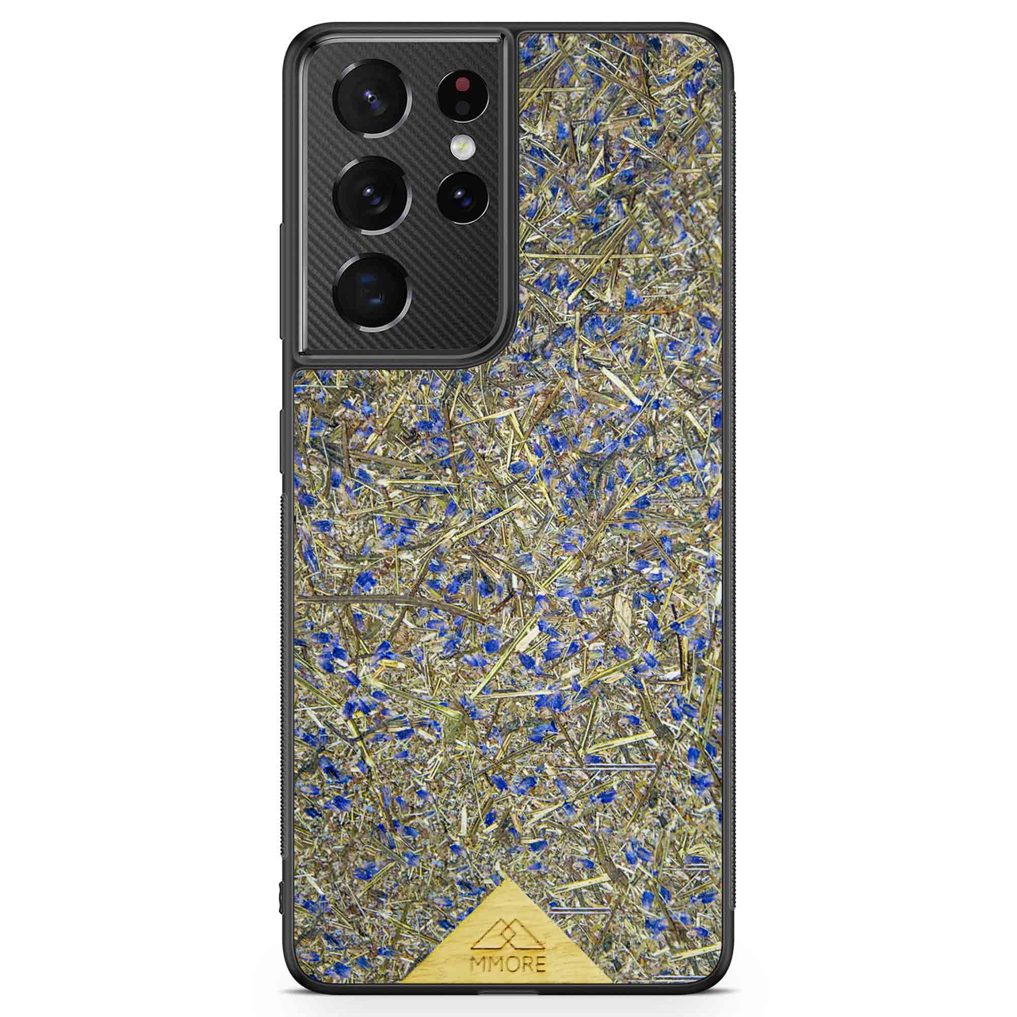 Organic Lavender Phone Case showcasing hand-picked lavender buds, eco-friendly design, and modern aesthetics.