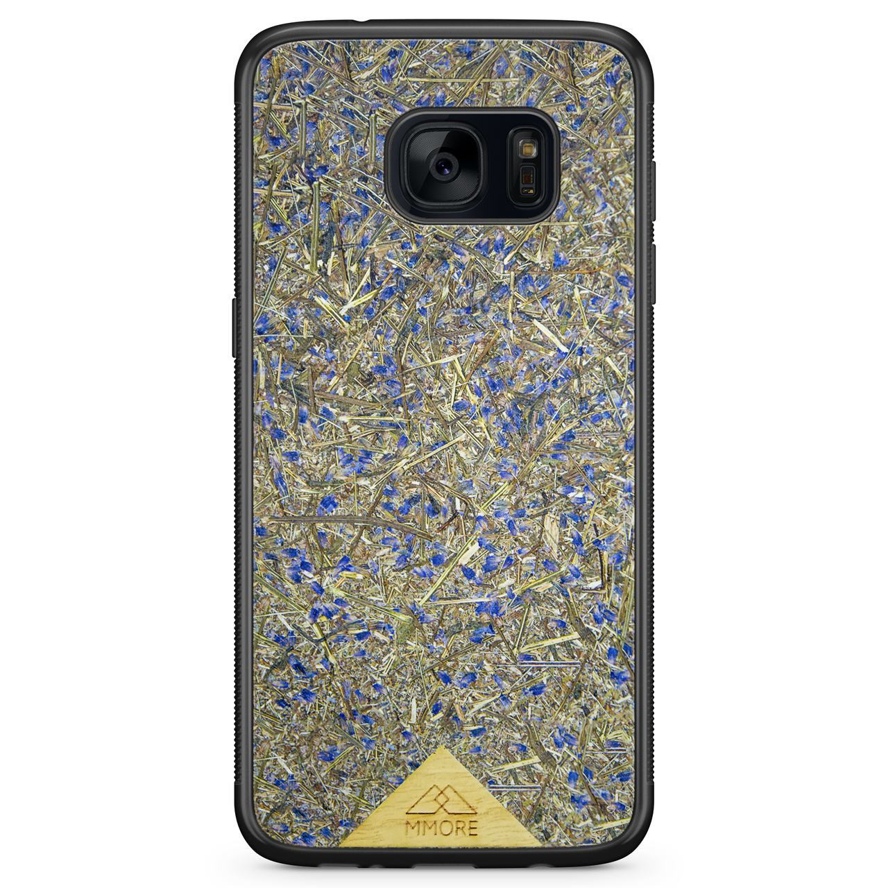 Organic Lavender Phone Case showcasing hand-picked lavender buds, eco-friendly design, and modern aesthetics.