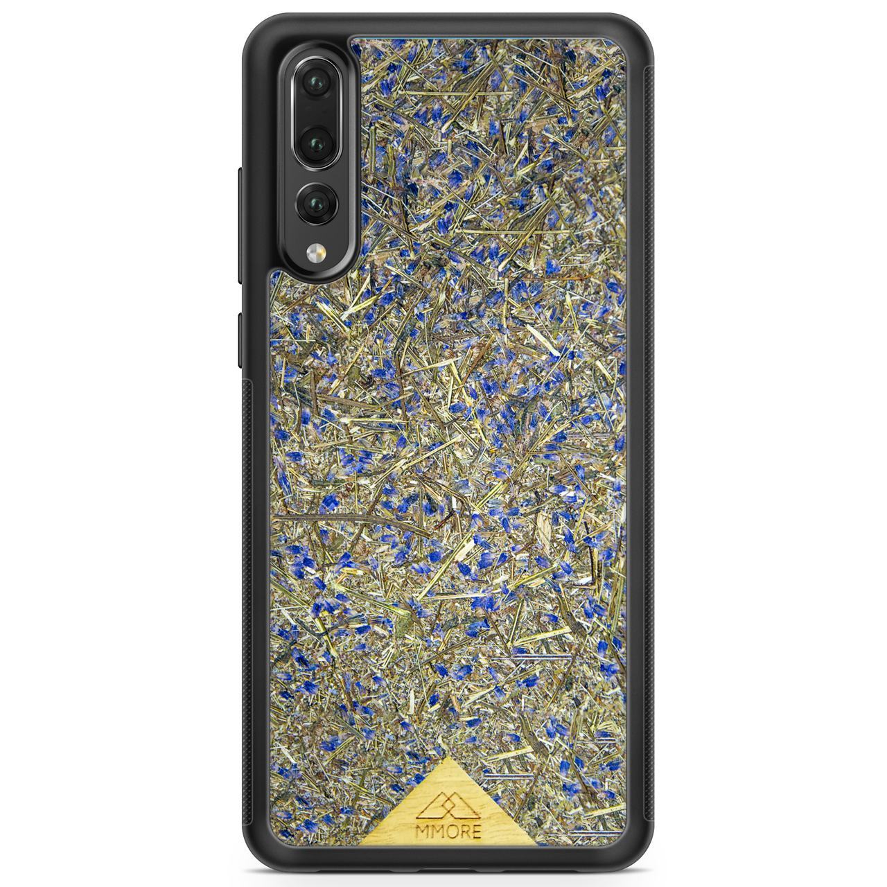 Organic Lavender Phone Case showcasing hand-picked lavender buds, eco-friendly design, and modern aesthetics.