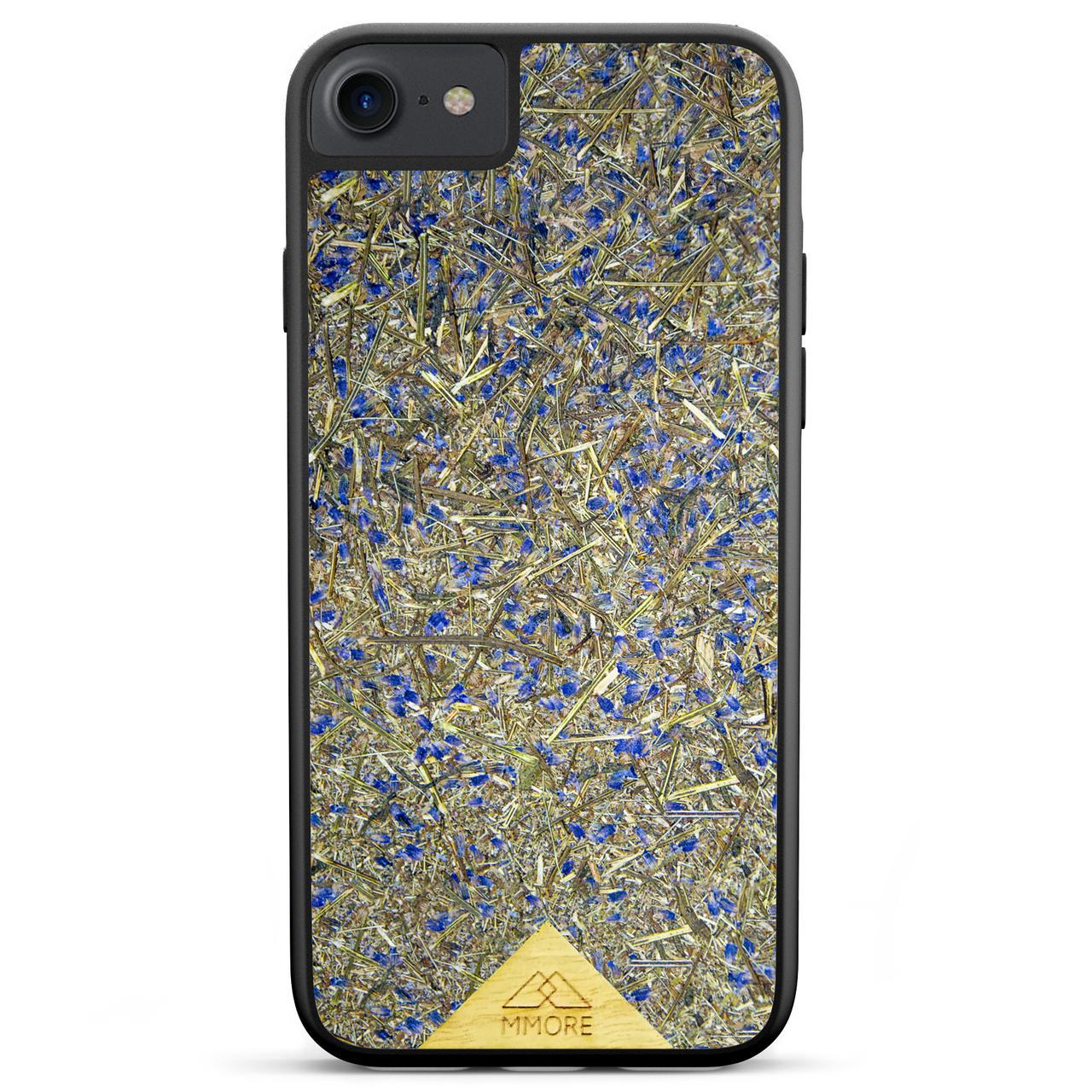 Organic Lavender Phone Case showcasing hand-picked lavender buds, eco-friendly design, and modern aesthetics.