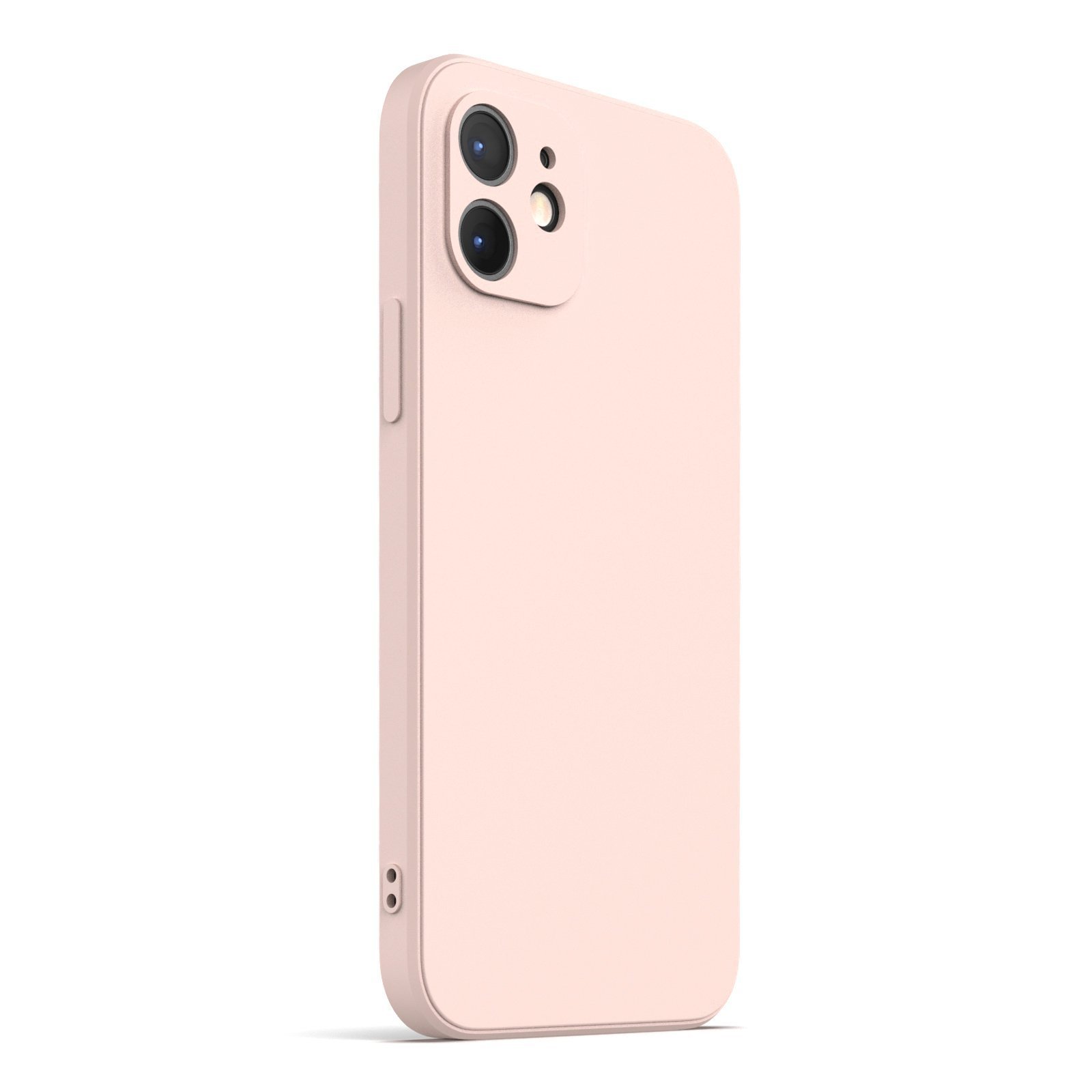 Stylish Rose iPhone 12 Case made from durable Liquid Silicone with a soft microfiber lining, showcasing its vibrant color and sleek design.