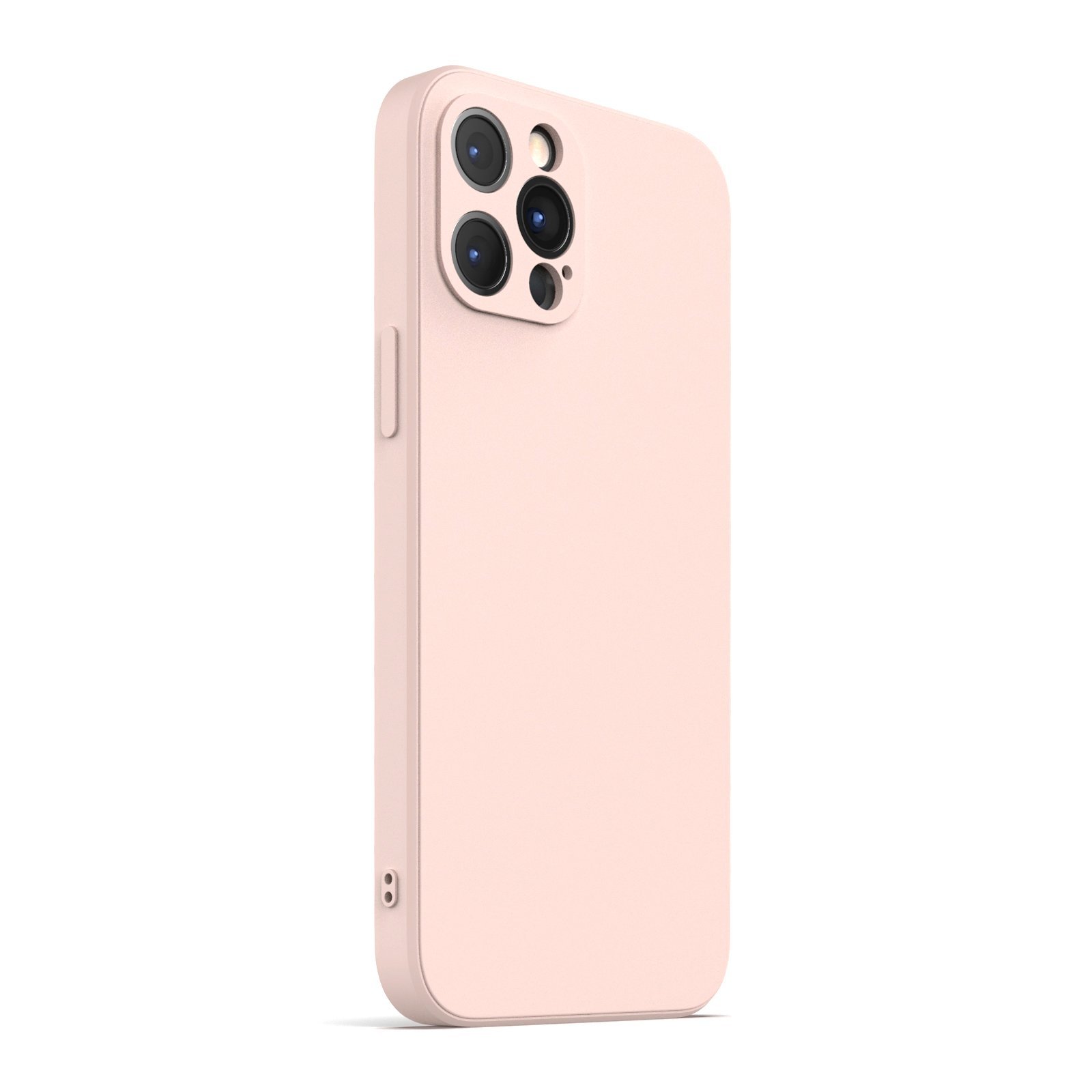 Rose iPhone 12 Pro Max Case made from durable Liquid Silicone with a soft microfiber lining, showcasing its elegant design and protective features.