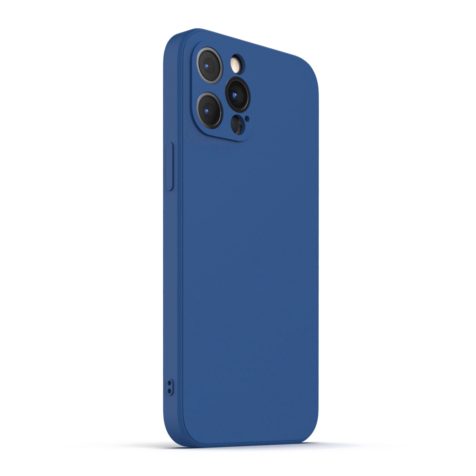 Royal Blue iPhone 12 Pro Max Case made from durable Liquid Silicone with a soft microfiber lining, showcasing its vibrant color and sleek design.