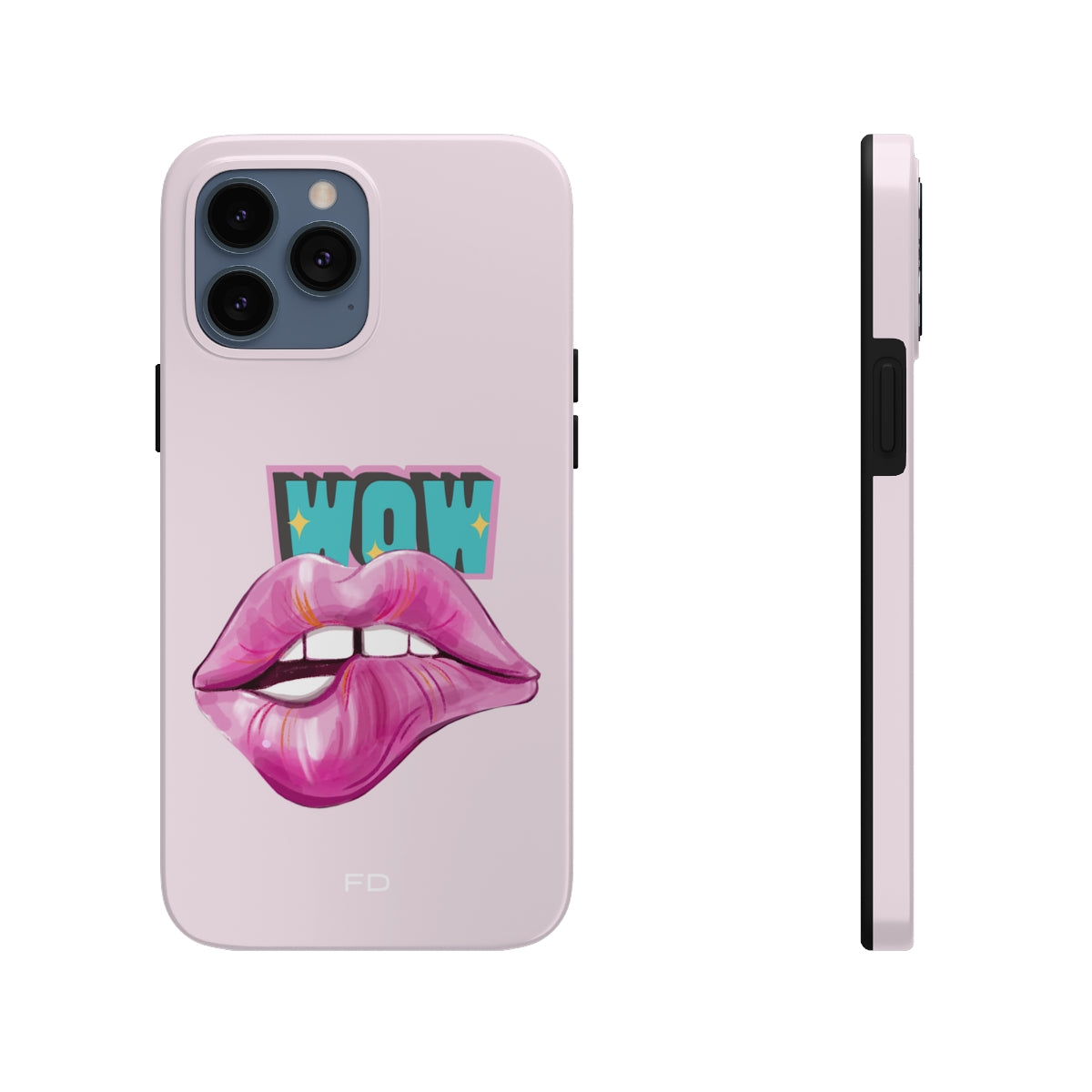 A vibrant Sexy Lips Tough Case for iPhone featuring a glossy finish and a bold lip design, showcasing its lightweight and durable construction.