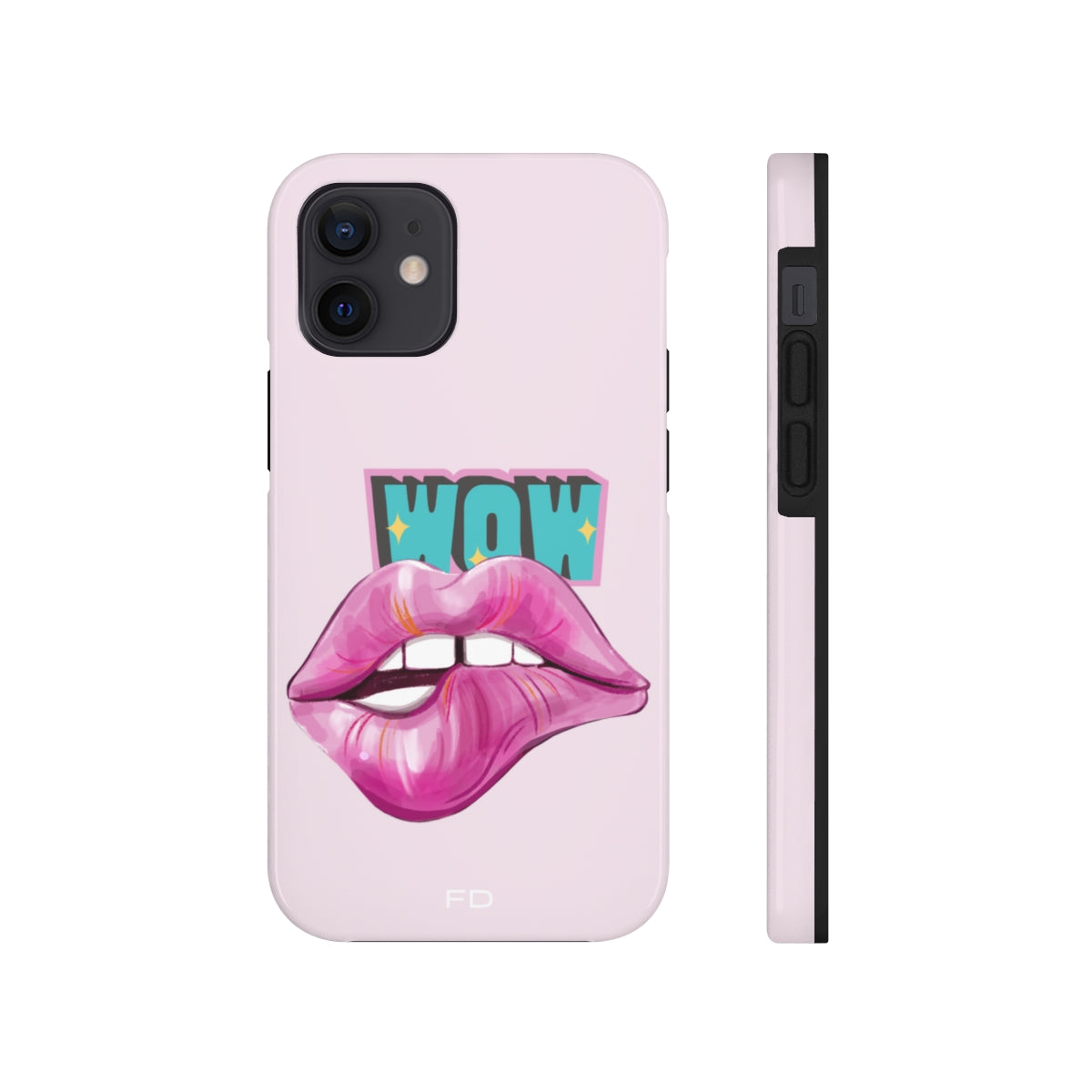 A vibrant Sexy Lips Tough Case for iPhone featuring a glossy finish and a bold lip design, showcasing its lightweight and durable construction.