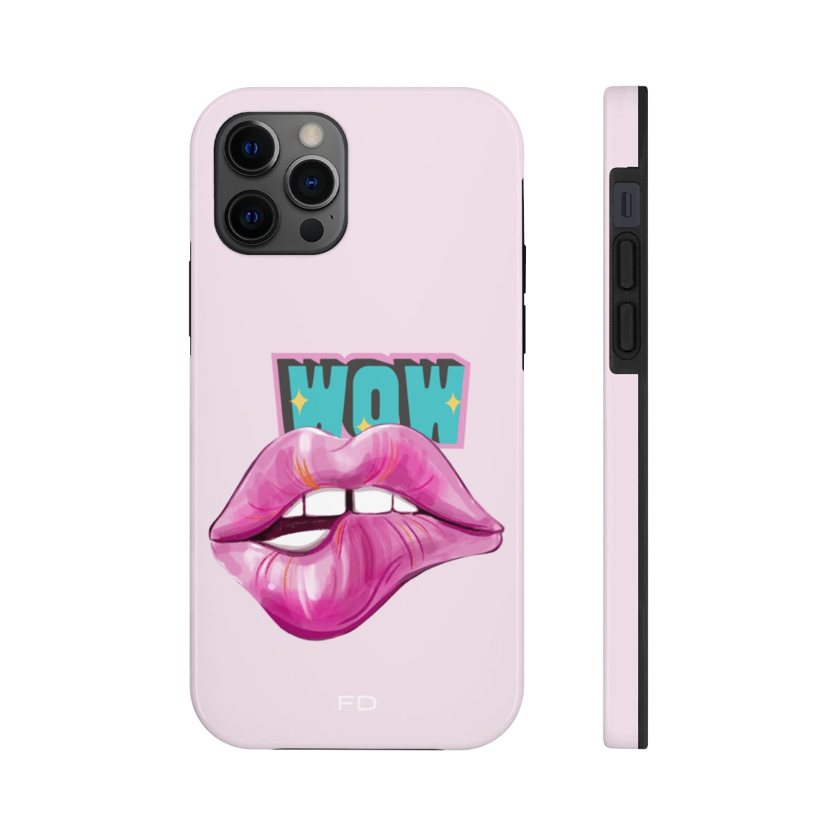 A vibrant Sexy Lips Tough Case for iPhone featuring a glossy finish and a bold lip design, showcasing its lightweight and durable construction.