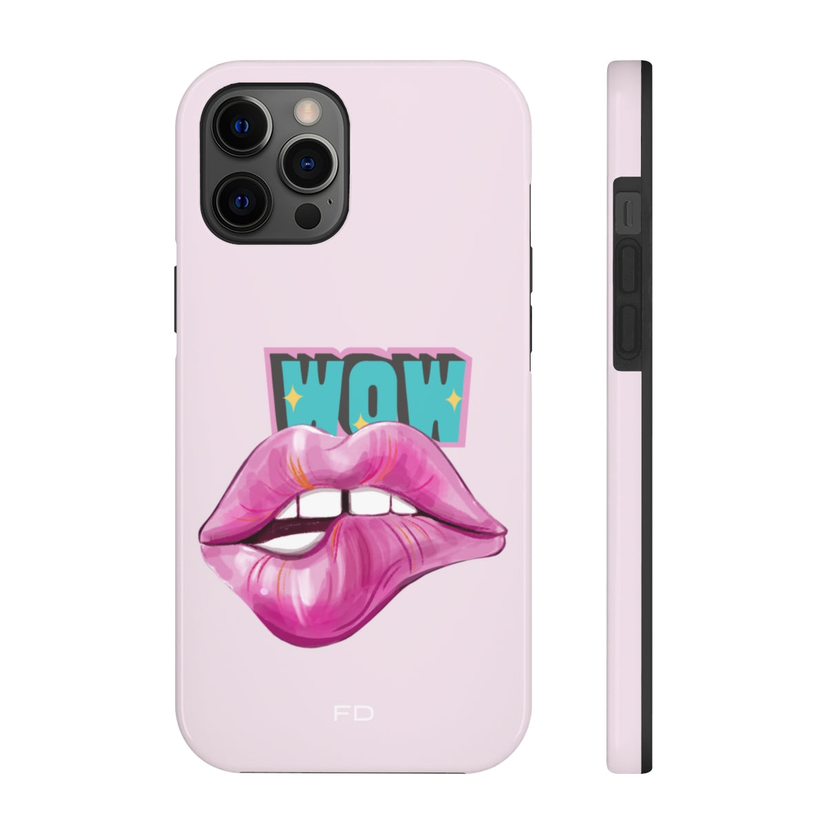 A vibrant Sexy Lips Tough Case for iPhone featuring a glossy finish and a bold lip design, showcasing its lightweight and durable construction.