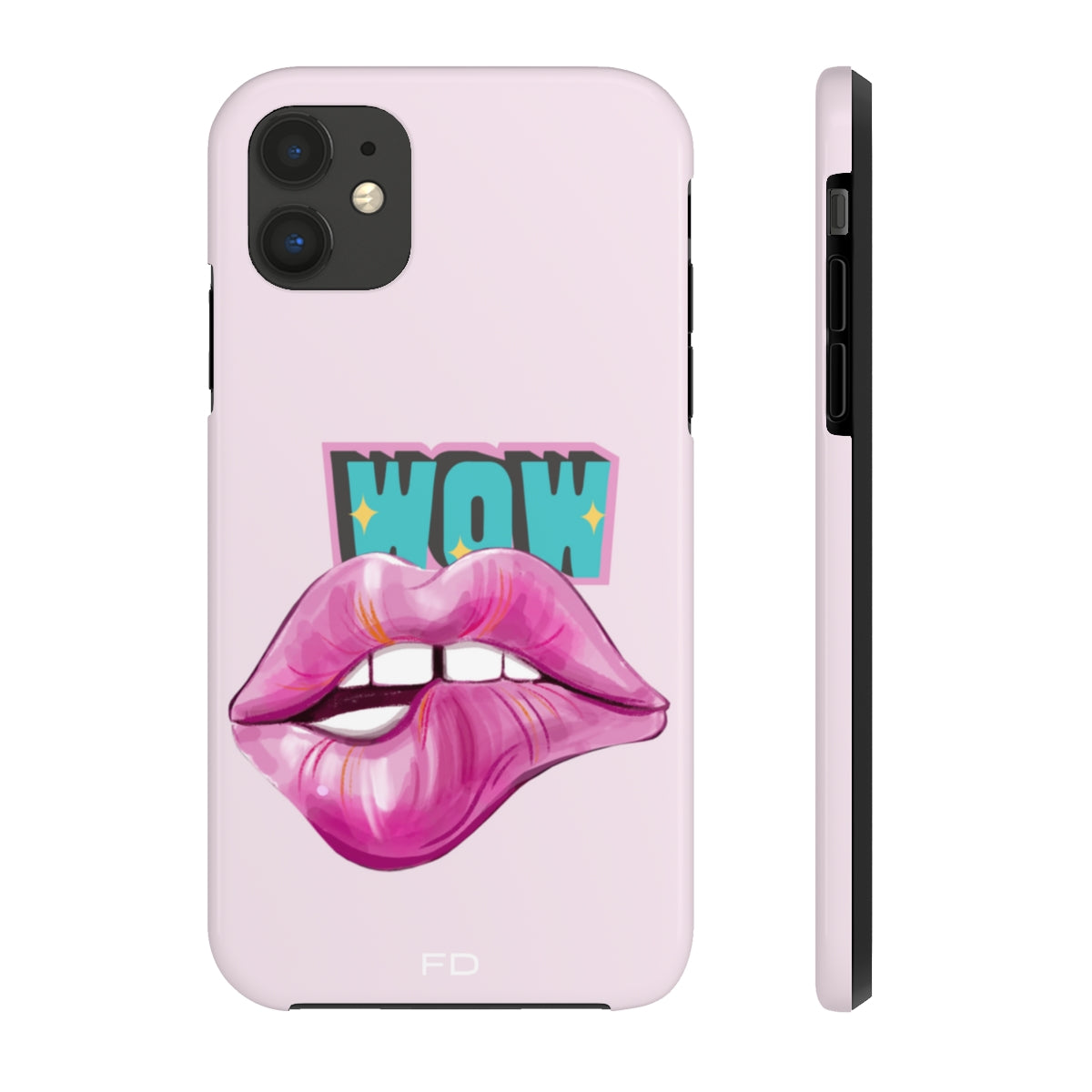 A vibrant Sexy Lips Tough Case for iPhone featuring a glossy finish and a bold lip design, showcasing its lightweight and durable construction.