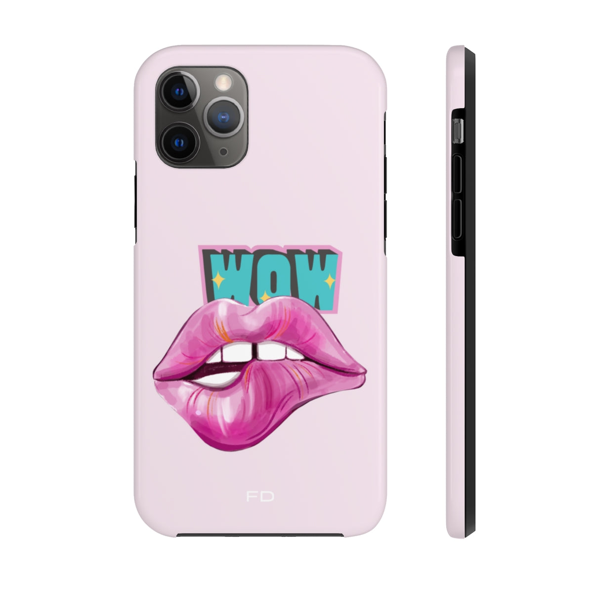 A vibrant Sexy Lips Tough Case for iPhone featuring a glossy finish and a bold lip design, showcasing its lightweight and durable construction.