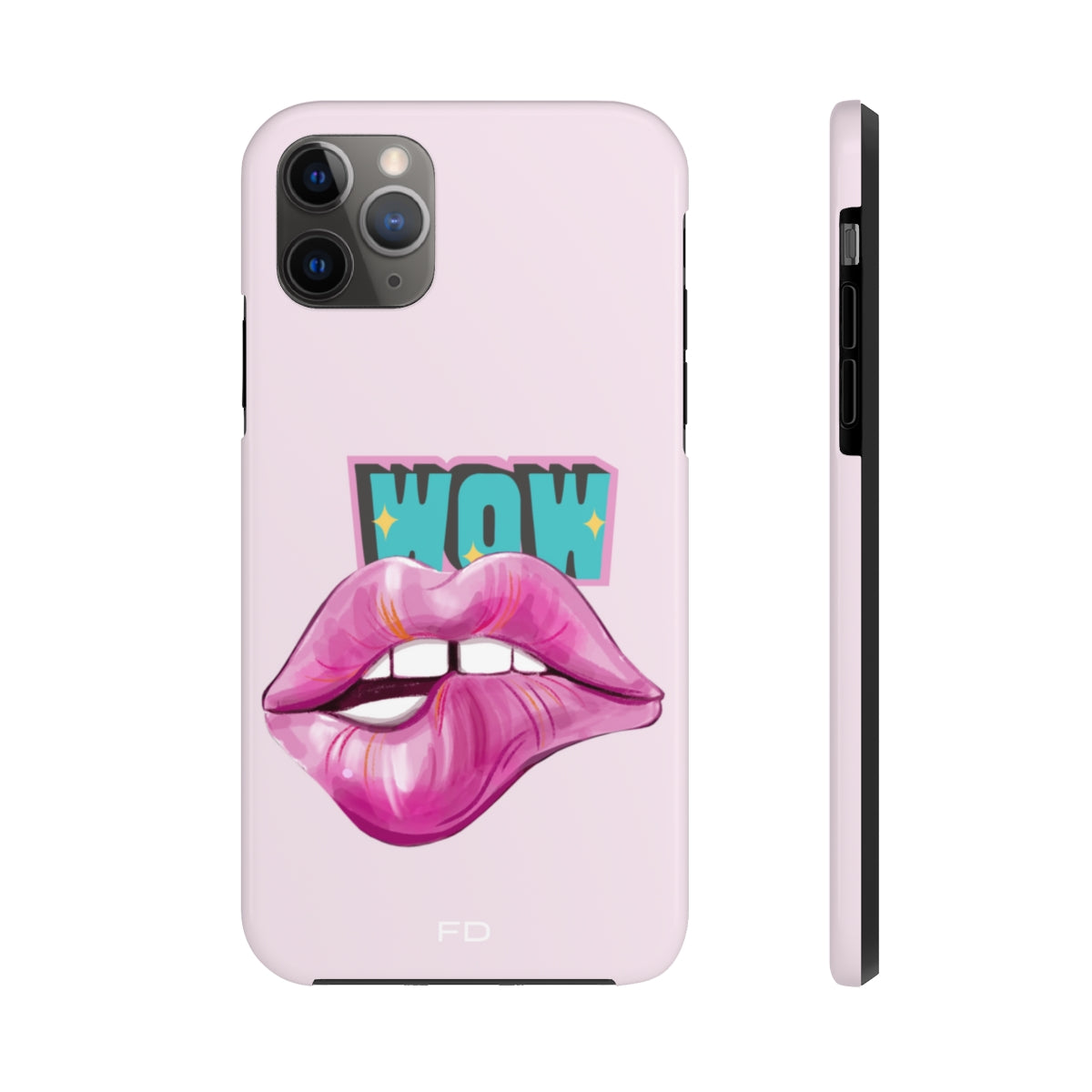 A vibrant Sexy Lips Tough Case for iPhone featuring a glossy finish and a bold lip design, showcasing its lightweight and durable construction.