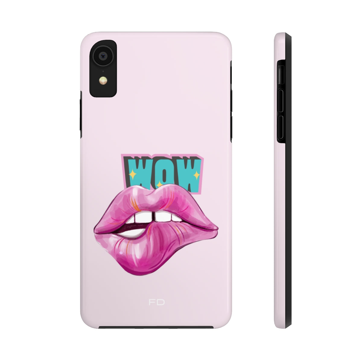 A vibrant Sexy Lips Tough Case for iPhone featuring a glossy finish and a bold lip design, showcasing its lightweight and durable construction.