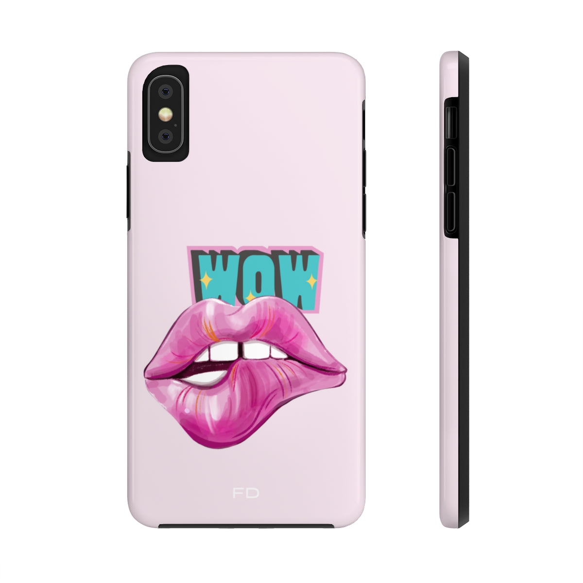 A vibrant Sexy Lips Tough Case for iPhone featuring a glossy finish and a bold lip design, showcasing its lightweight and durable construction.