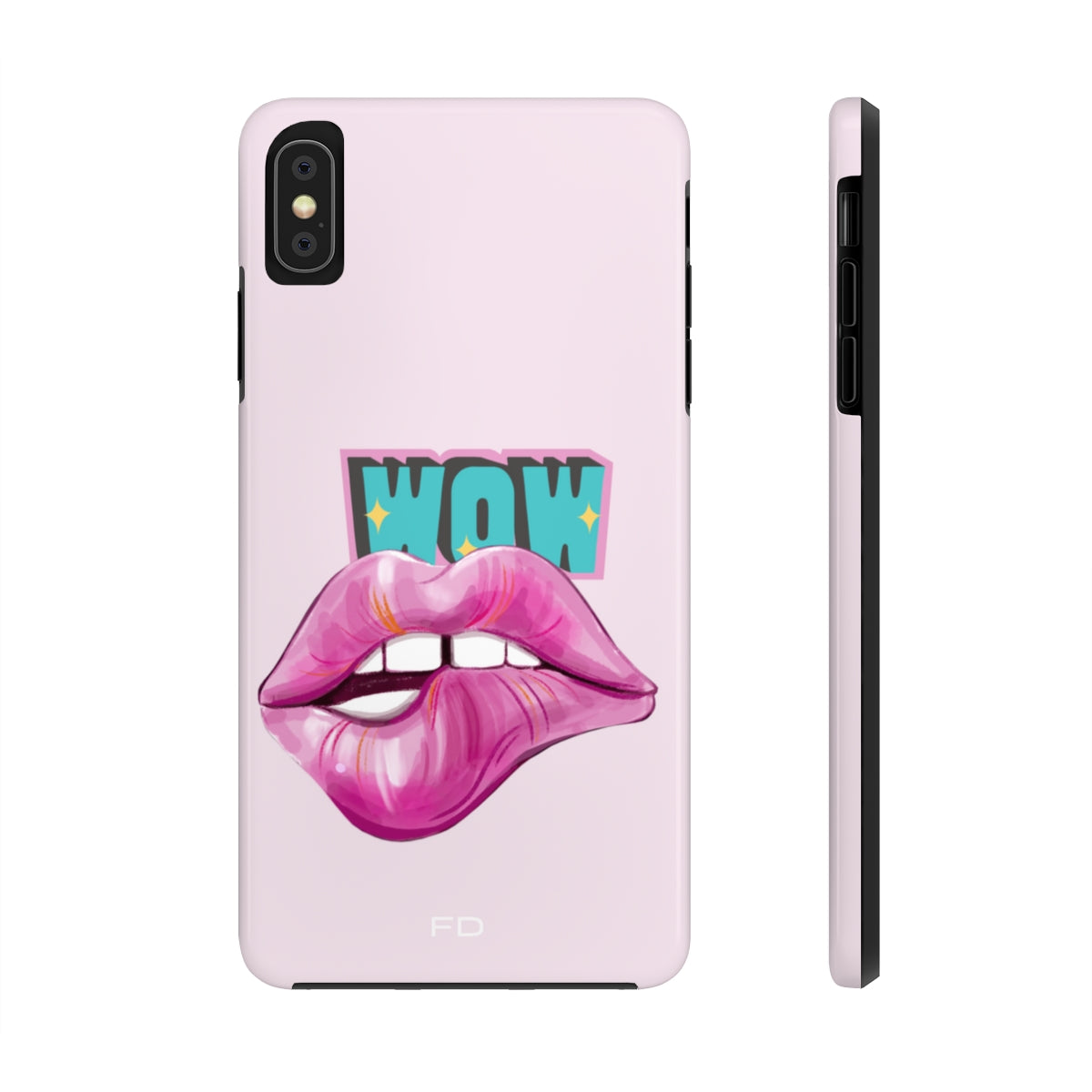 A vibrant Sexy Lips Tough Case for iPhone featuring a glossy finish and a bold lip design, showcasing its lightweight and durable construction.