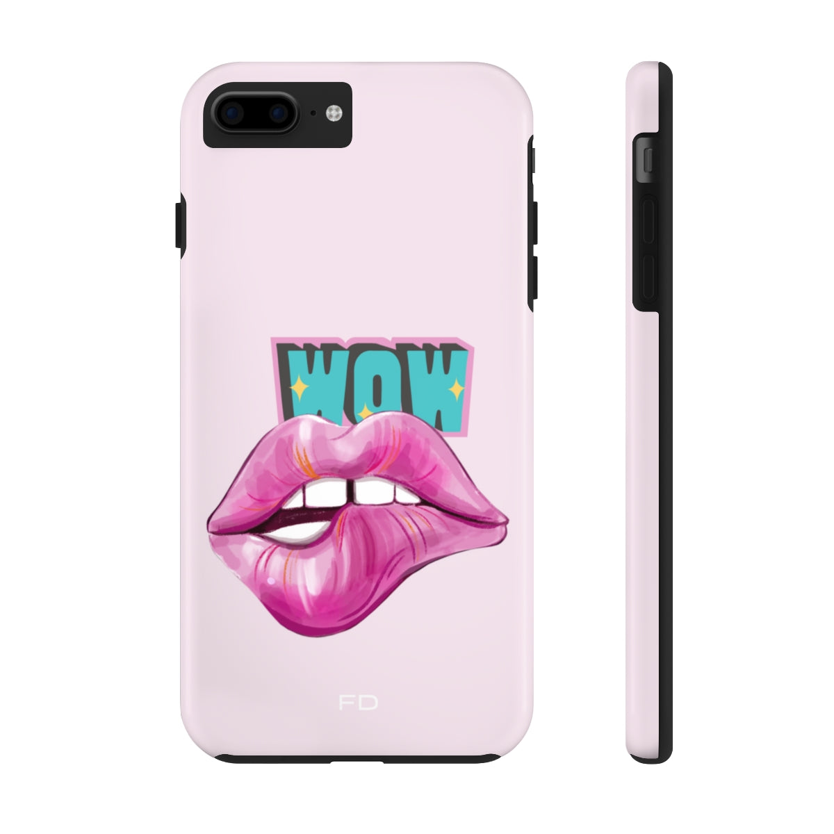 A vibrant Sexy Lips Tough Case for iPhone featuring a glossy finish and a bold lip design, showcasing its lightweight and durable construction.