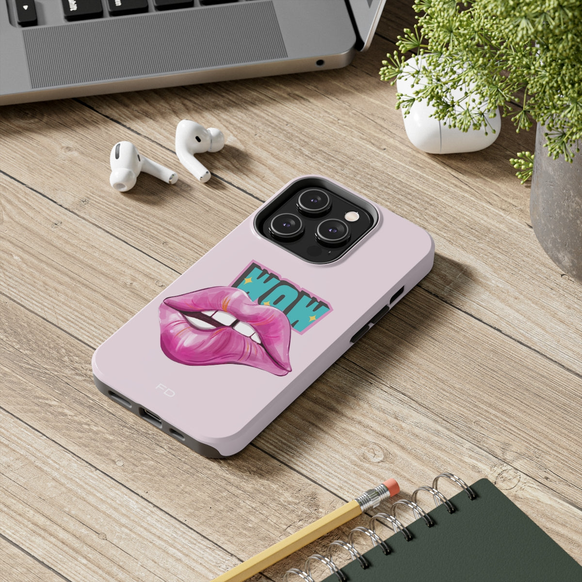 A vibrant Sexy Lips Tough Case for iPhone featuring a glossy finish and a bold lip design, showcasing its lightweight and durable construction.