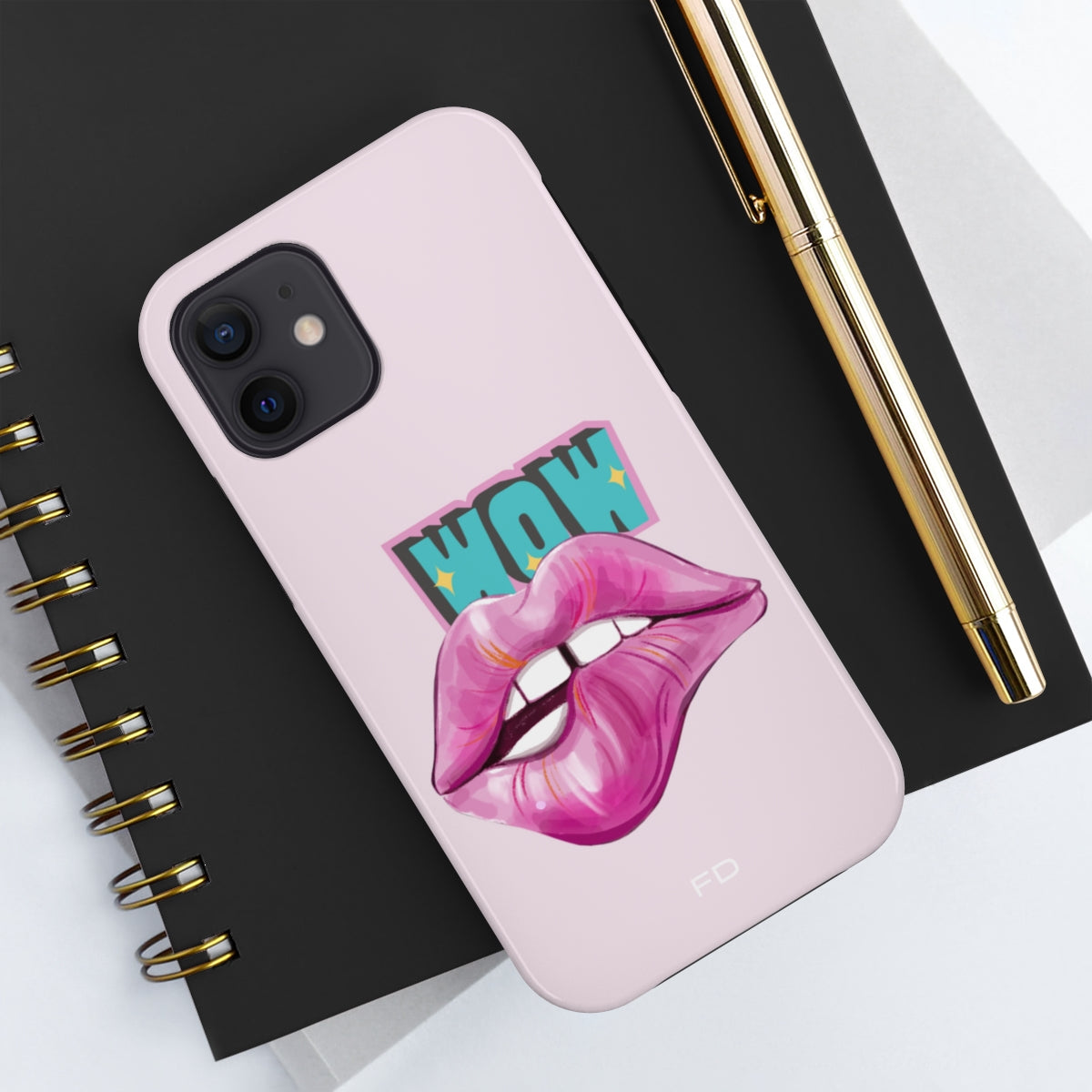 A vibrant Sexy Lips Tough Case for iPhone featuring a glossy finish and a bold lip design, showcasing its lightweight and durable construction.