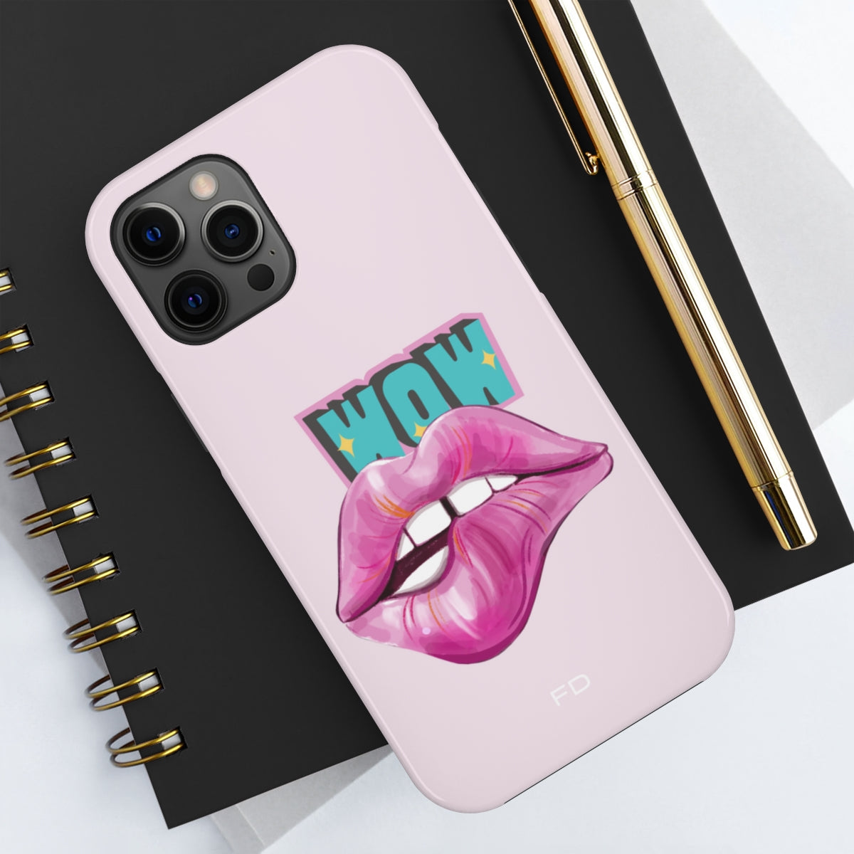 A vibrant Sexy Lips Tough Case for iPhone featuring a glossy finish and a bold lip design, showcasing its lightweight and durable construction.