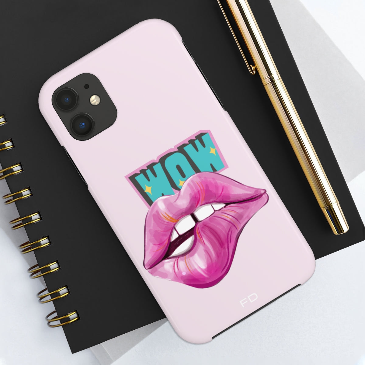 A vibrant Sexy Lips Tough Case for iPhone featuring a glossy finish and a bold lip design, showcasing its lightweight and durable construction.