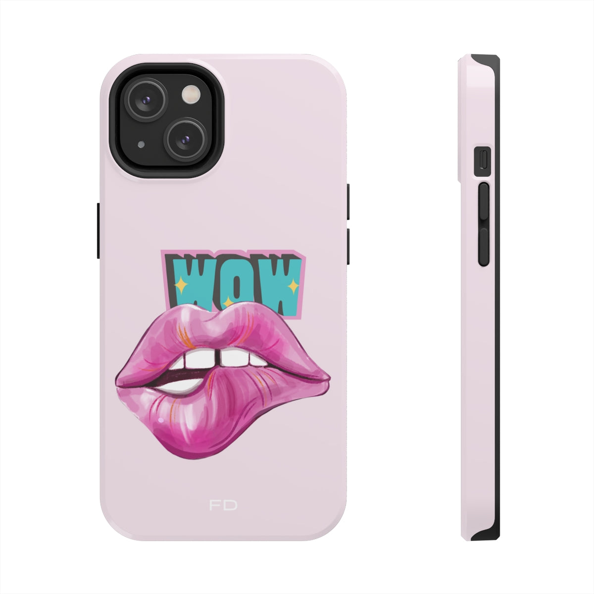 A vibrant Sexy Lips Tough Case for iPhone featuring a glossy finish and a bold lip design, showcasing its lightweight and durable construction.