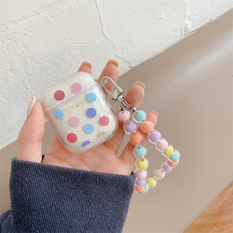 Colorful soft TPU case for wireless Bluetooth earphones in a clamshell design, featuring a cartoon style.