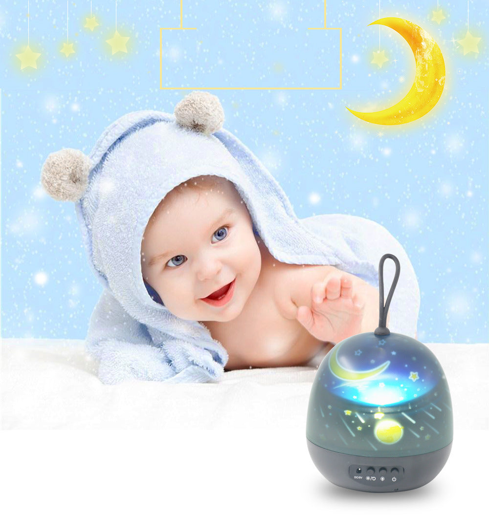 Night Light Projector displaying colorful rotating lights with 8 modes, designed for soothing ambiance in any room.