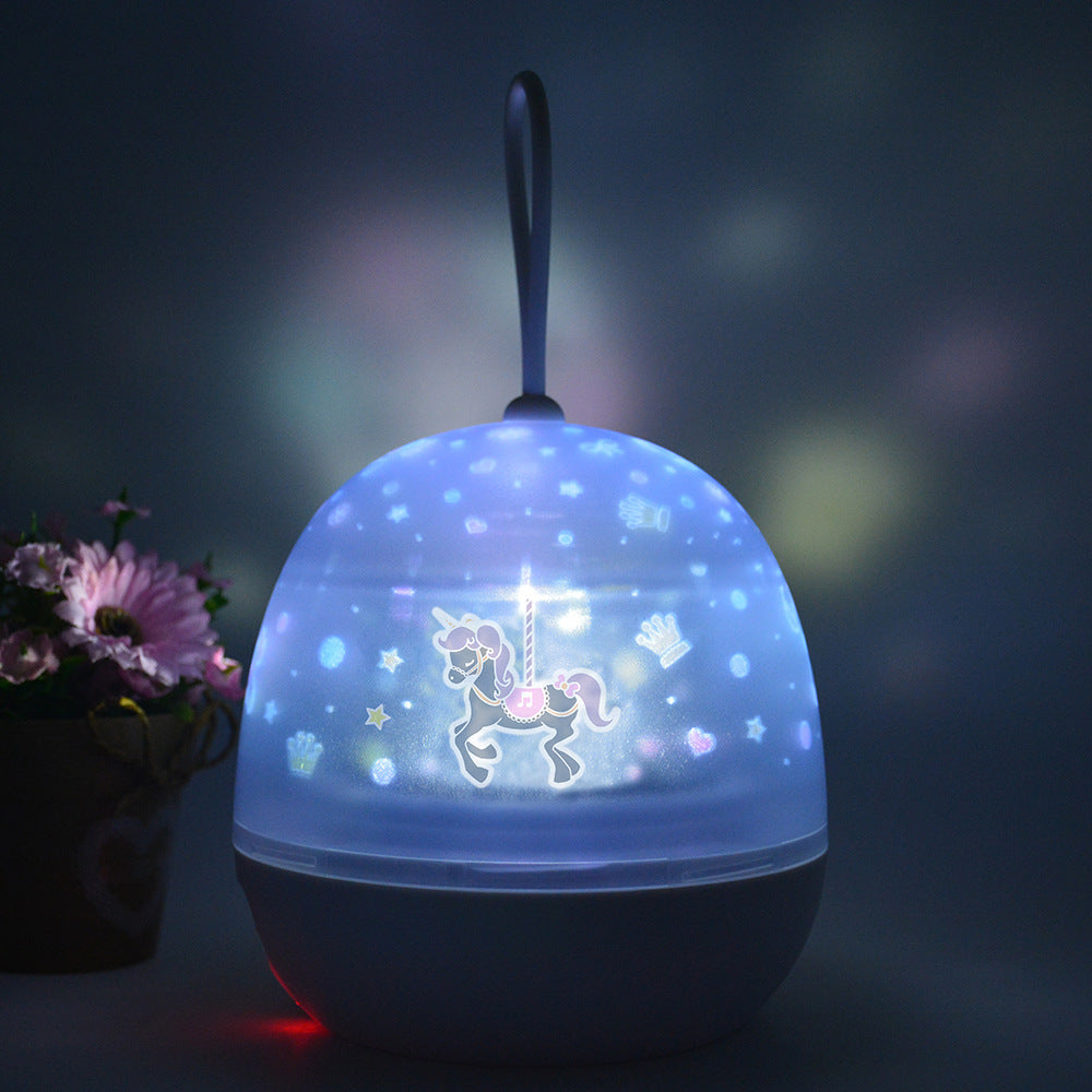 Night Light Projector displaying colorful rotating lights with 8 modes, designed for soothing ambiance in any room.