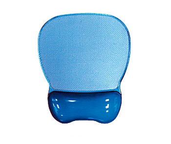 Aidata USA CGL003B Crystal Gel Mouse Pad Wrist Rest in Blue, featuring a transparent soft gel wrist rest and non-skid PU rubber backing.