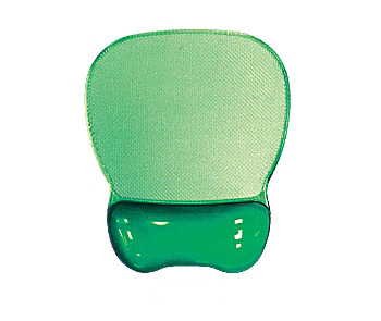 Aidata USA CGL003G Crystal Gel Mouse Pad Wrist Rest in vibrant green color, featuring a soft gel wrist rest and non-skid PU rubber backing.