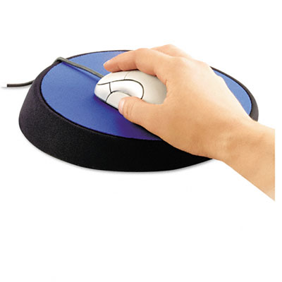 Allsop 26226 Wrist Aid Ergonomic Circular Mouse Pad in cobalt color, featuring a smooth surface and adjustable angle for wrist support.