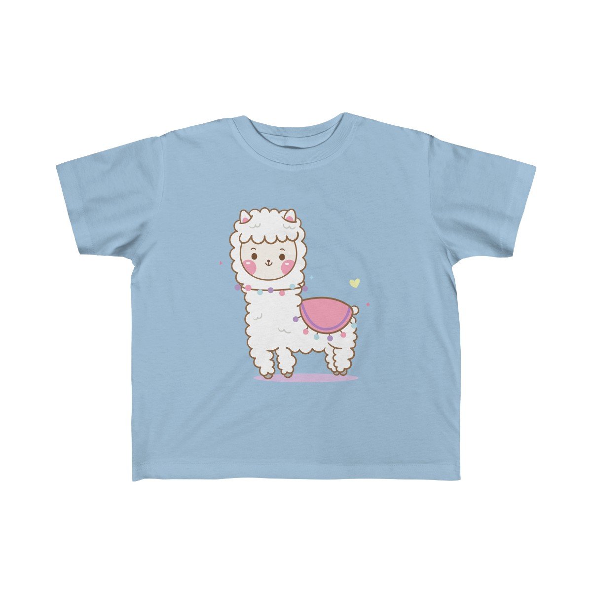 A soft and colorful Baby Llama Kid Girls Tee designed for toddlers, featuring a durable print and classic fit.