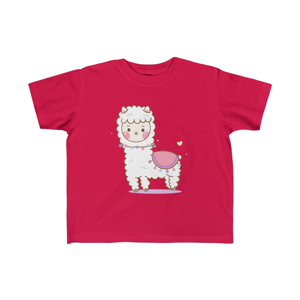 A soft and colorful Baby Llama Kid Girls Tee designed for toddlers, featuring a durable print and classic fit.