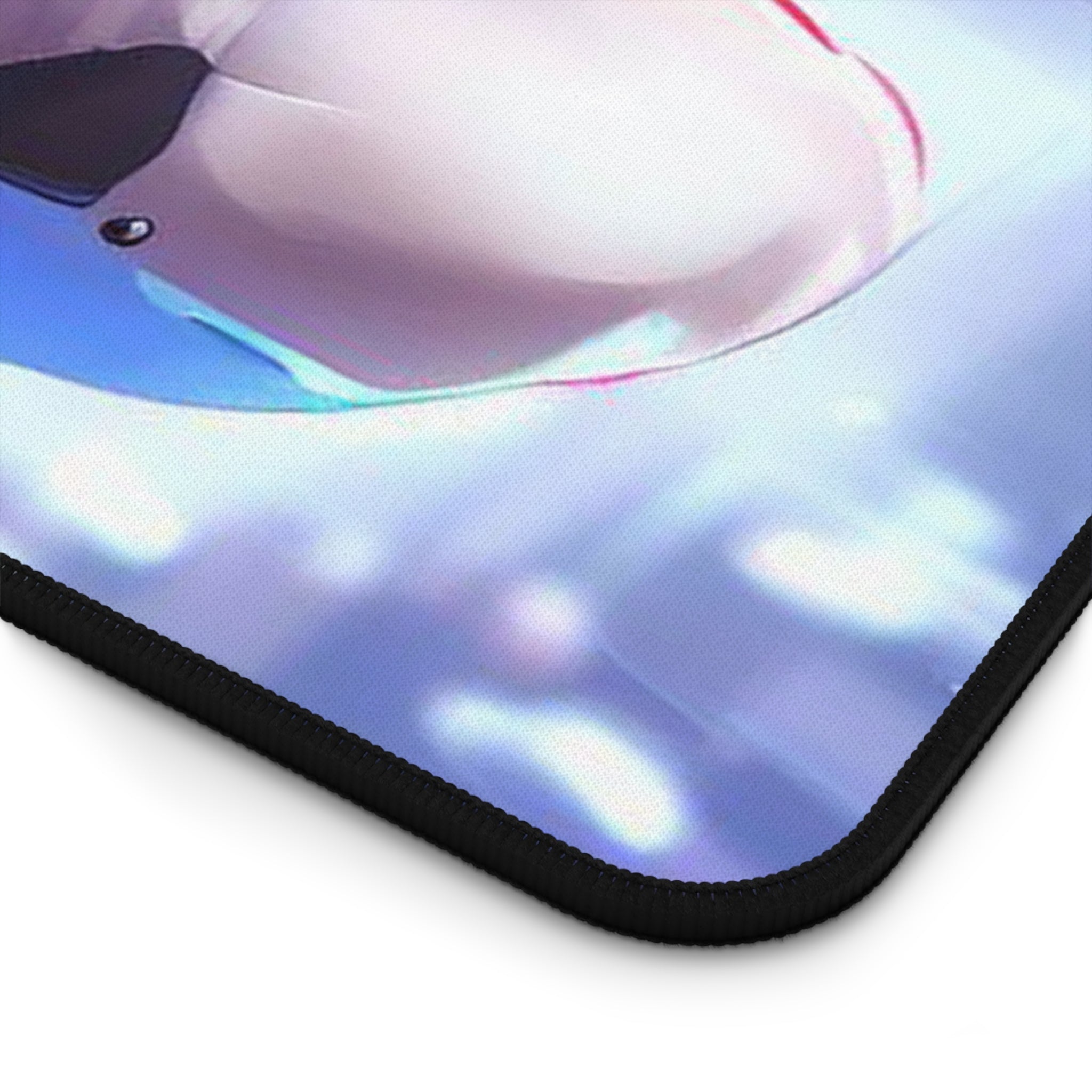 Cyborg Cat Girl Large Mouse Pad featuring vibrant design, anti-slip backing, and hemmed edges, perfect for gaming and office use.