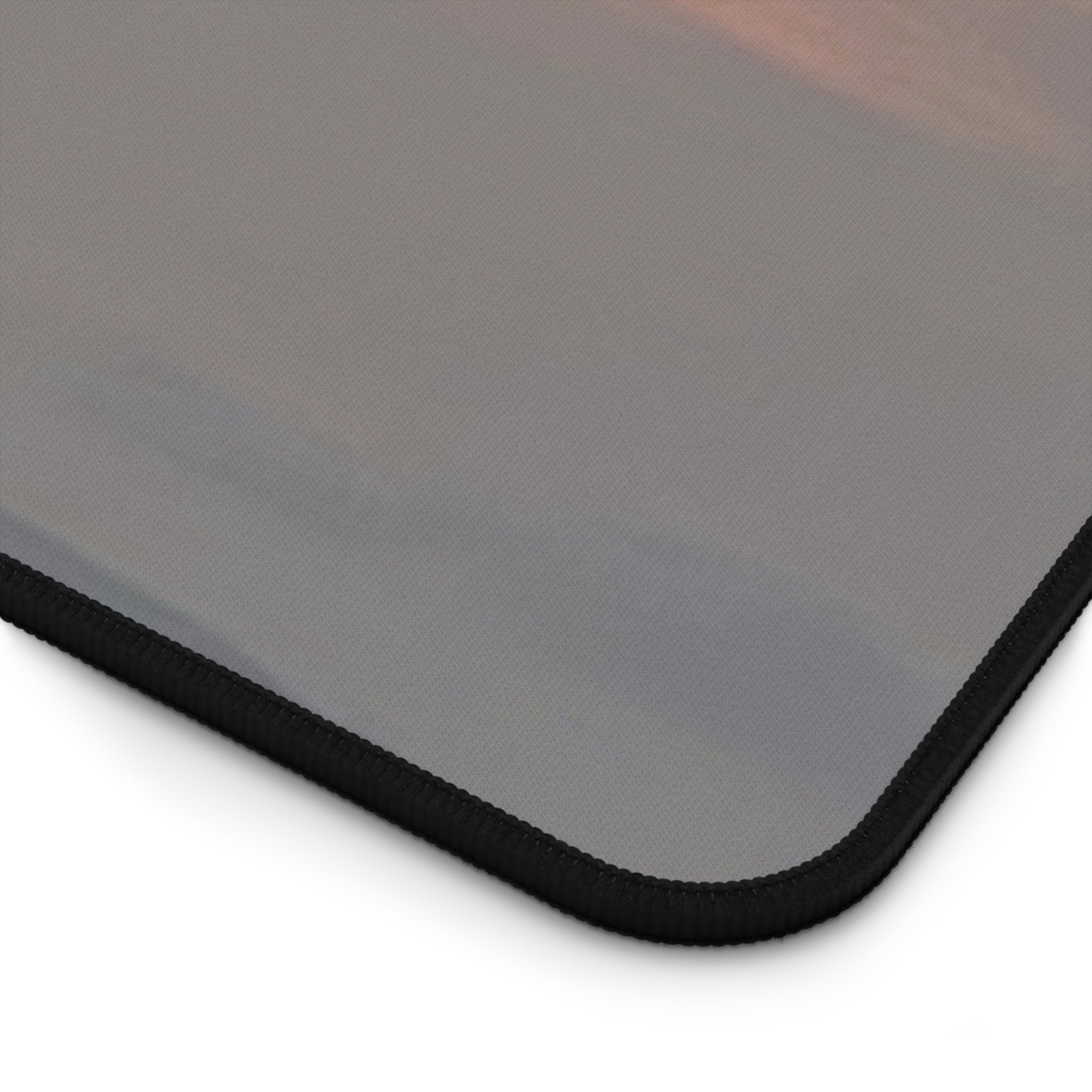 Golden Horizon Desk Mat featuring a smooth surface, anti-slip backing, and stylish design, measuring 31" x 15.5".