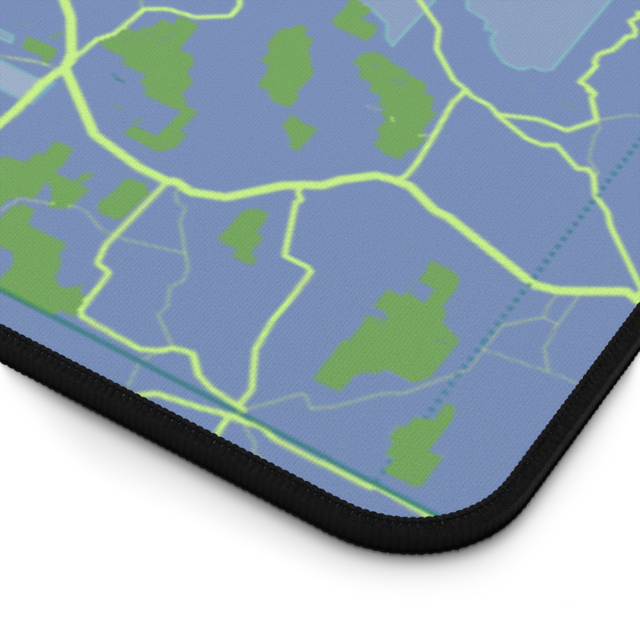 Los Angeles Map Desk Mat featuring a detailed map design, made of 4mm thick neoprene with anti-slip backing.