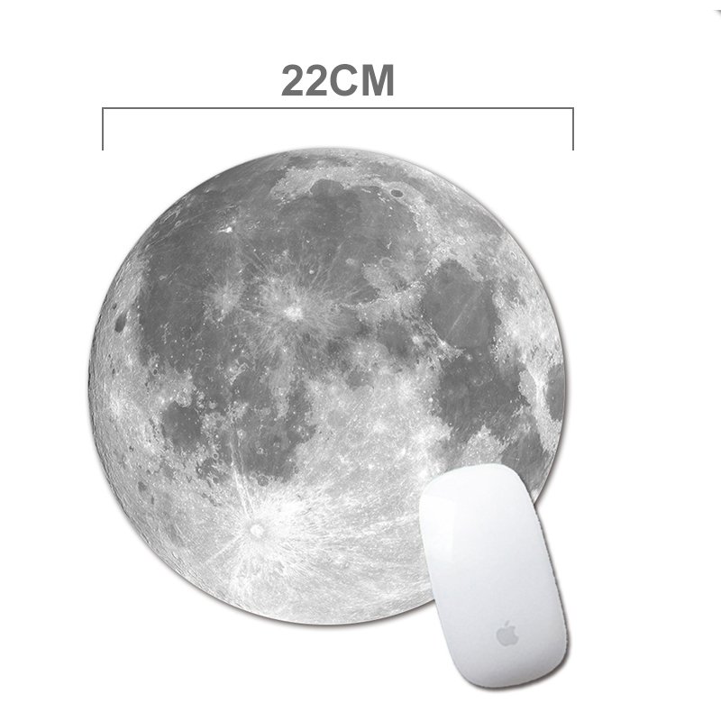 Moon Mouse Pad featuring a silky smooth surface and anti-slip rubber base, designed for comfort and optimal mouse movement.