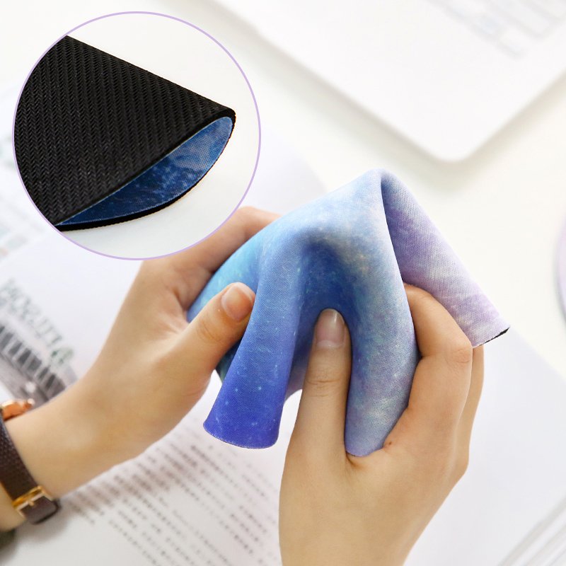 Moon Mouse Pad featuring a silky smooth surface and anti-slip rubber base, designed for comfort and optimal mouse movement.