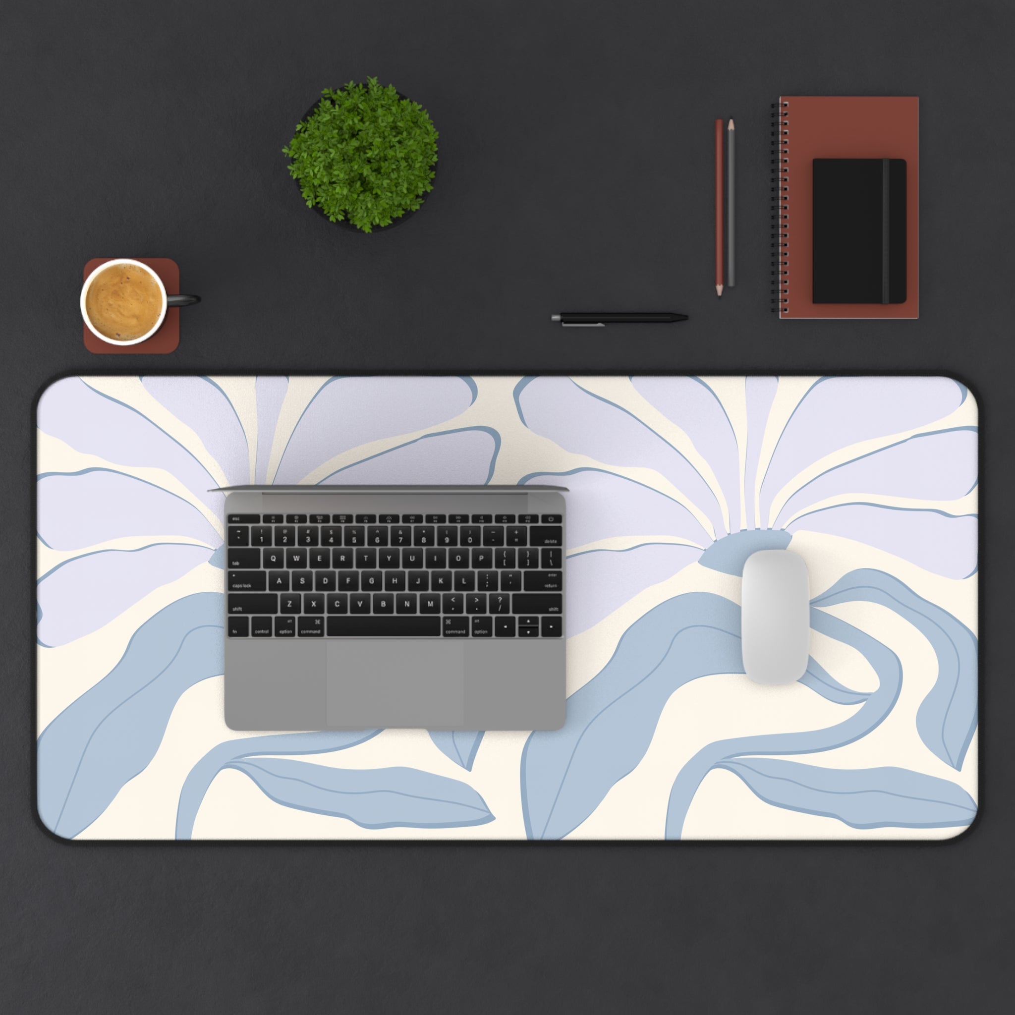 Main Purple Abstract Floral Desk Mat image