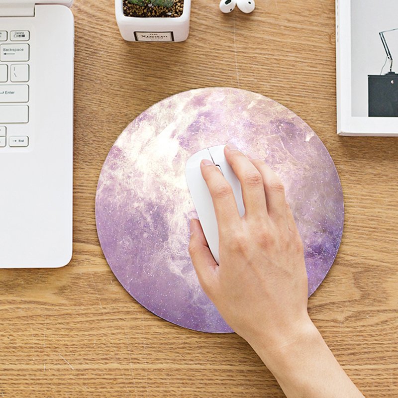 The Venus Mouse Pad featuring a silky smooth surface and anti-slip rubber base, measuring 8.6 inches in diameter, ideal for gaming and office use.