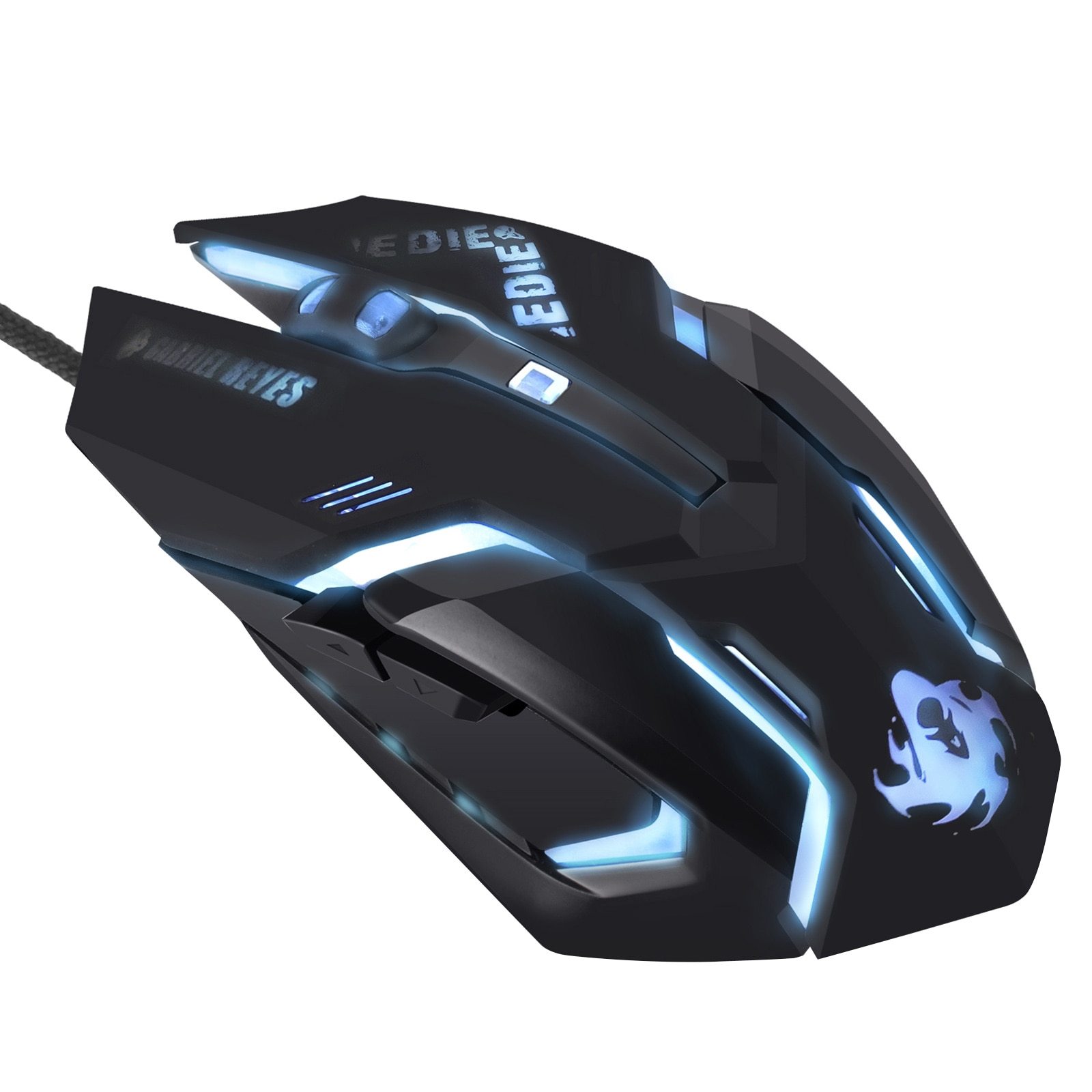 USB Wired 6 Buttons Ergonomic Gaming Mouse with LED lights, showcasing its sleek design and ergonomic shape, perfect for gamers and professionals.