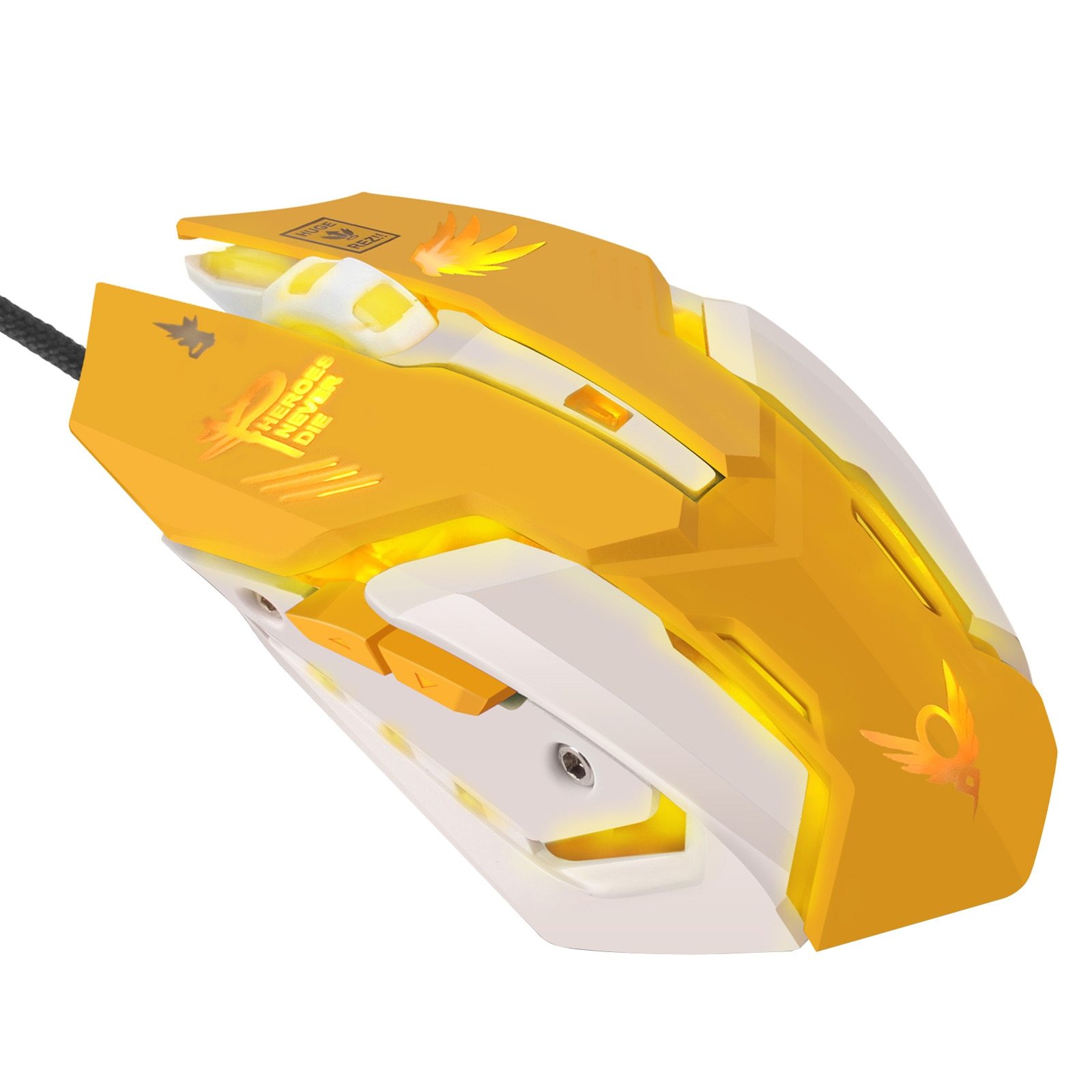 USB Wired 6 Buttons Ergonomic Gaming Mouse with LED lights, showcasing its sleek design and ergonomic shape, perfect for gamers and professionals.