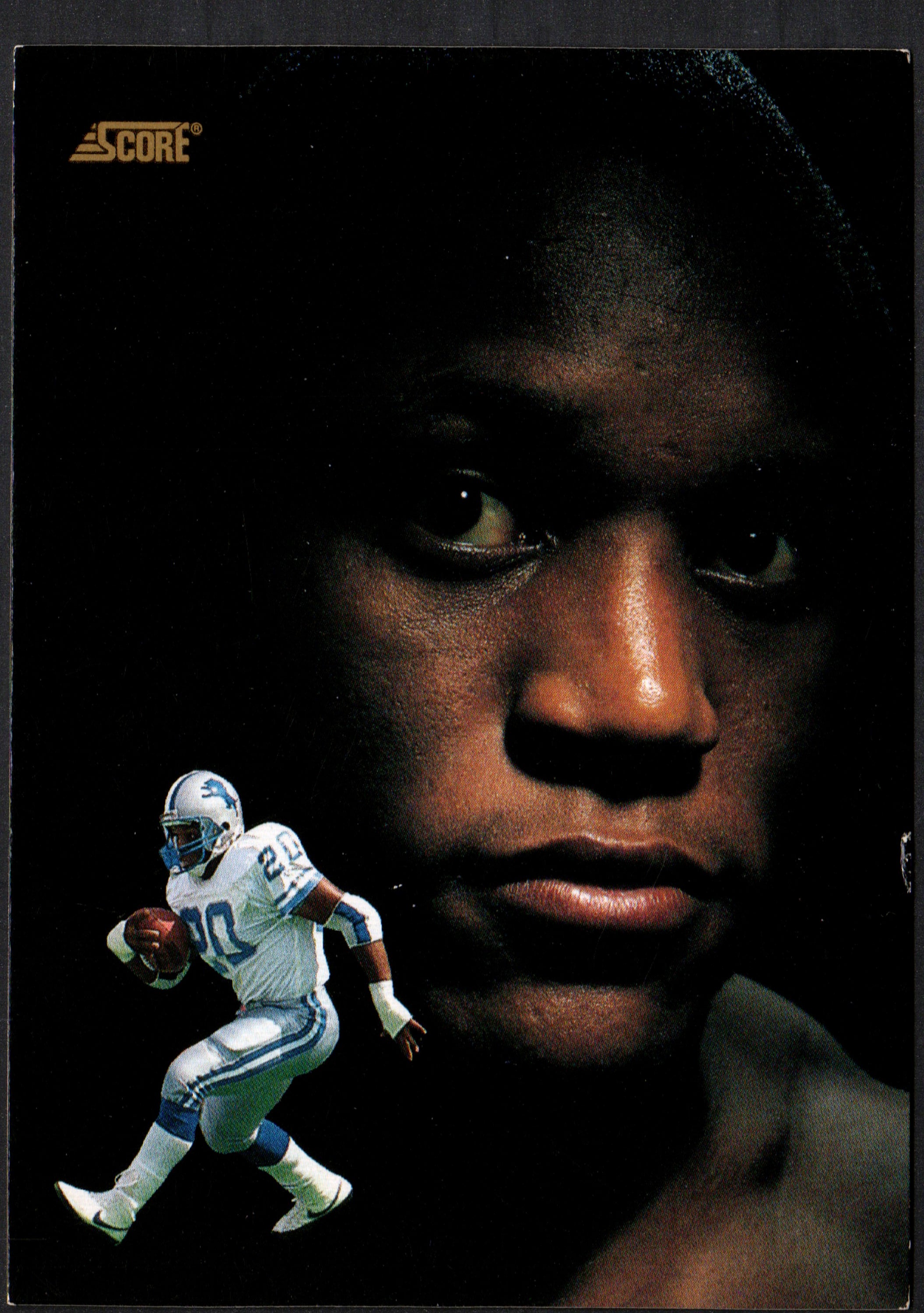 Barry Sanders Detroit Lions #677 trading card from 1991 Score, featuring vibrant colors and iconic design.