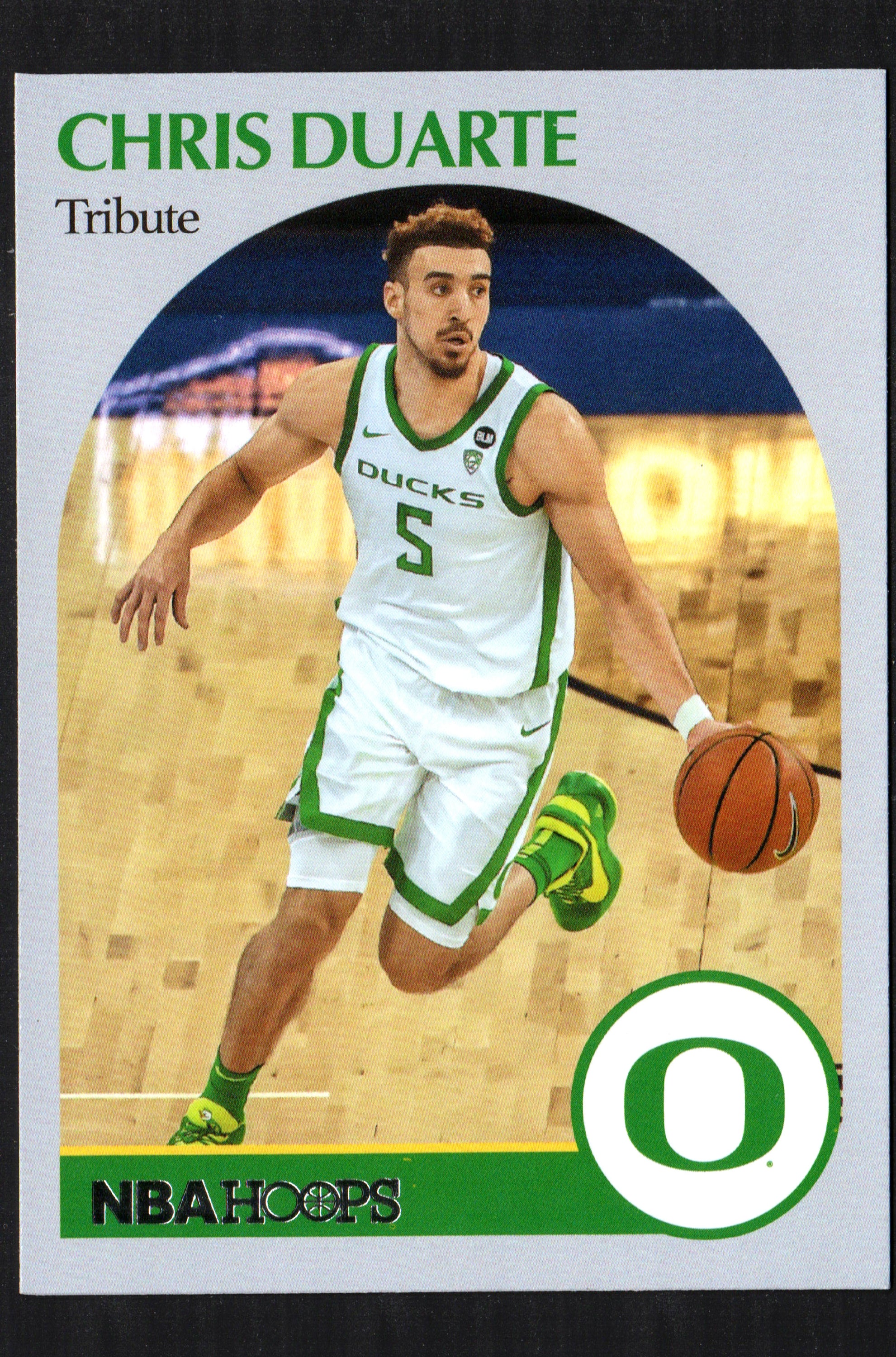 Chris Duarte Oregon Ducks Men's #68 trading card from 2021-22 Panini Chronicles, featuring player details and vibrant design.