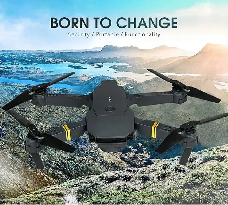 Foldable Quadcopter Drone with 720P/1080P/4K HD camera, showcasing its compact design and propeller guards.